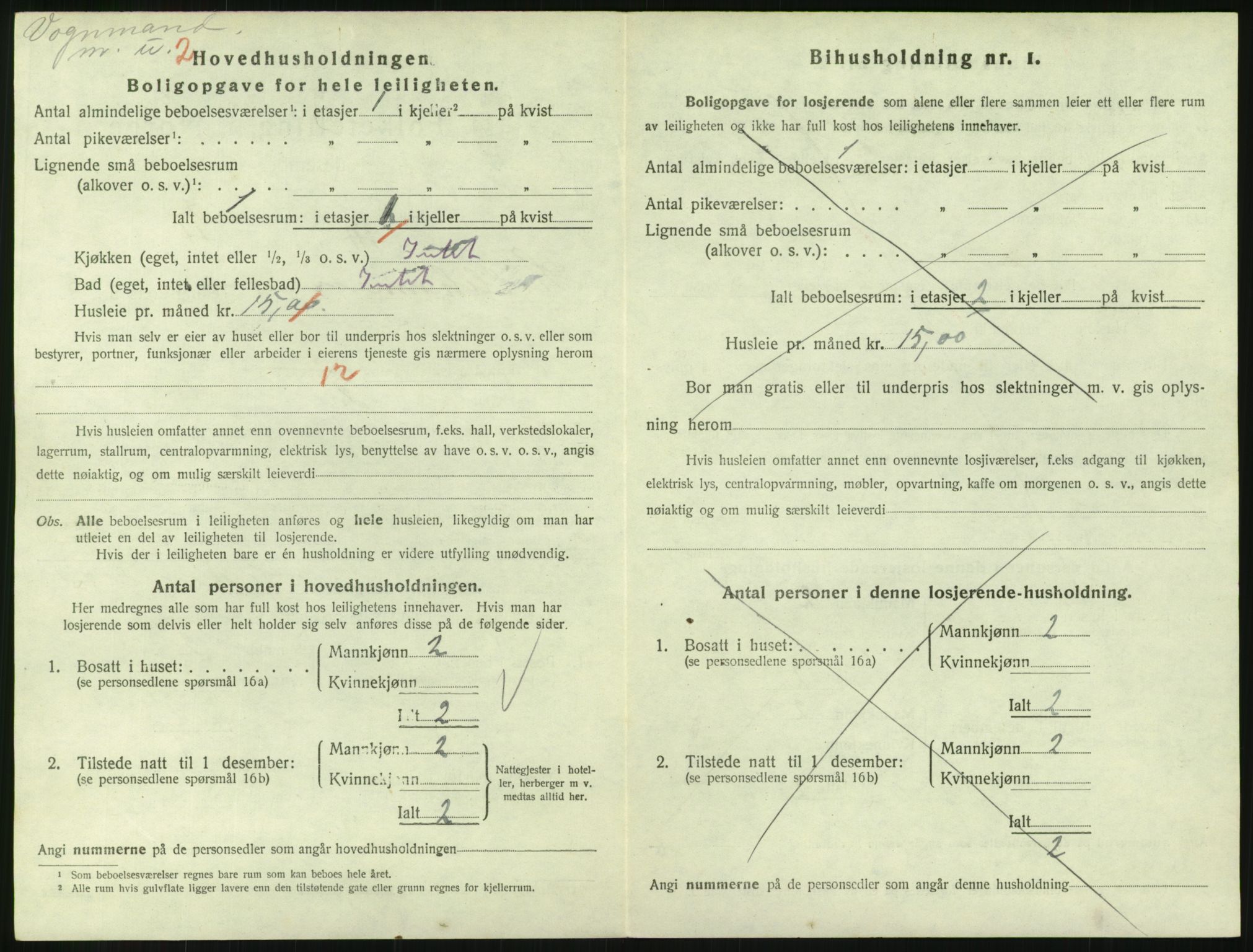 SAH, 1920 census for Lillehammer, 1920, p. 2283