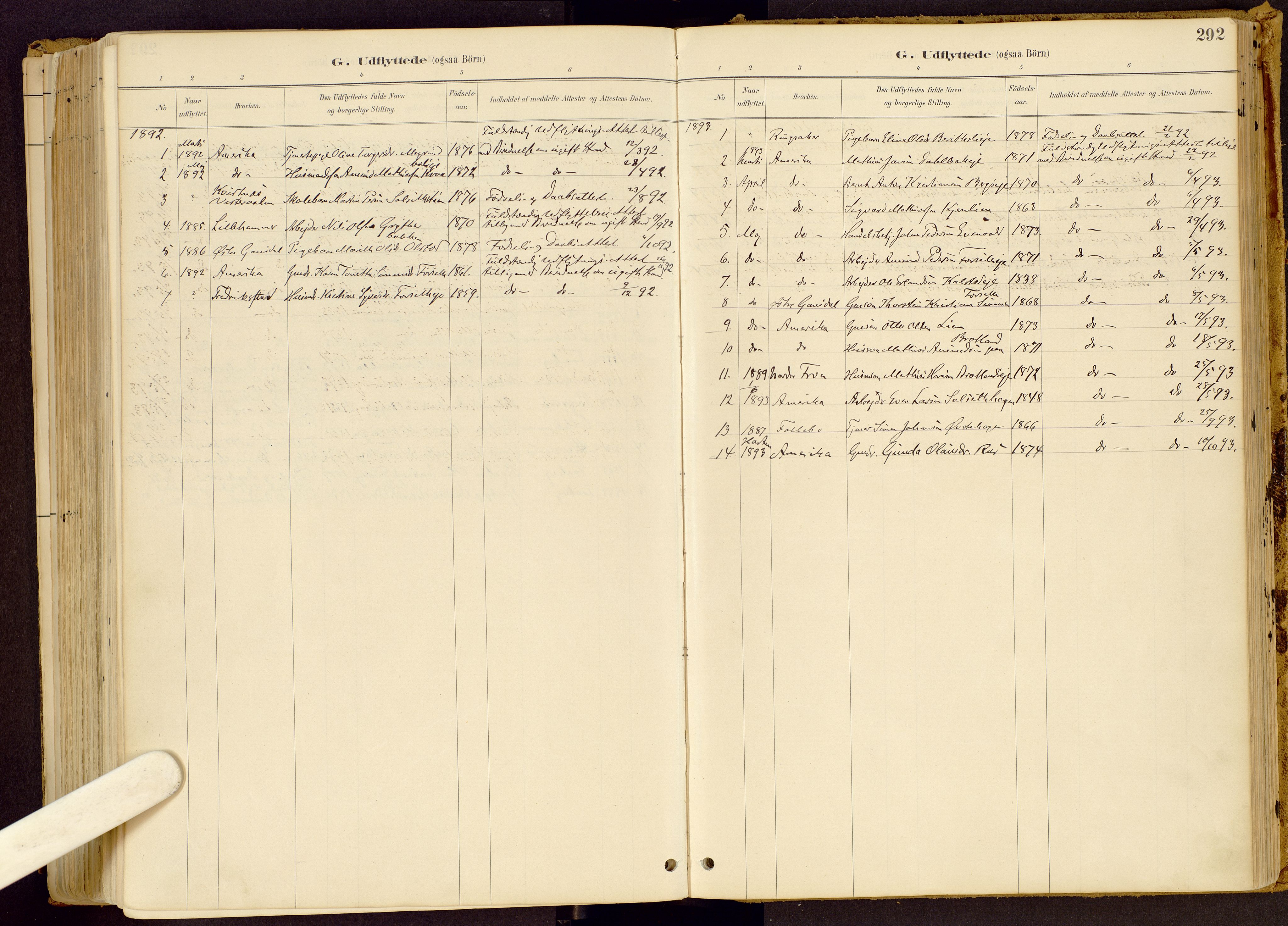 Vestre Gausdal prestekontor, SAH/PREST-094/H/Ha/Haa/L0001: Parish register (official) no. 1, 1887-1914, p. 292