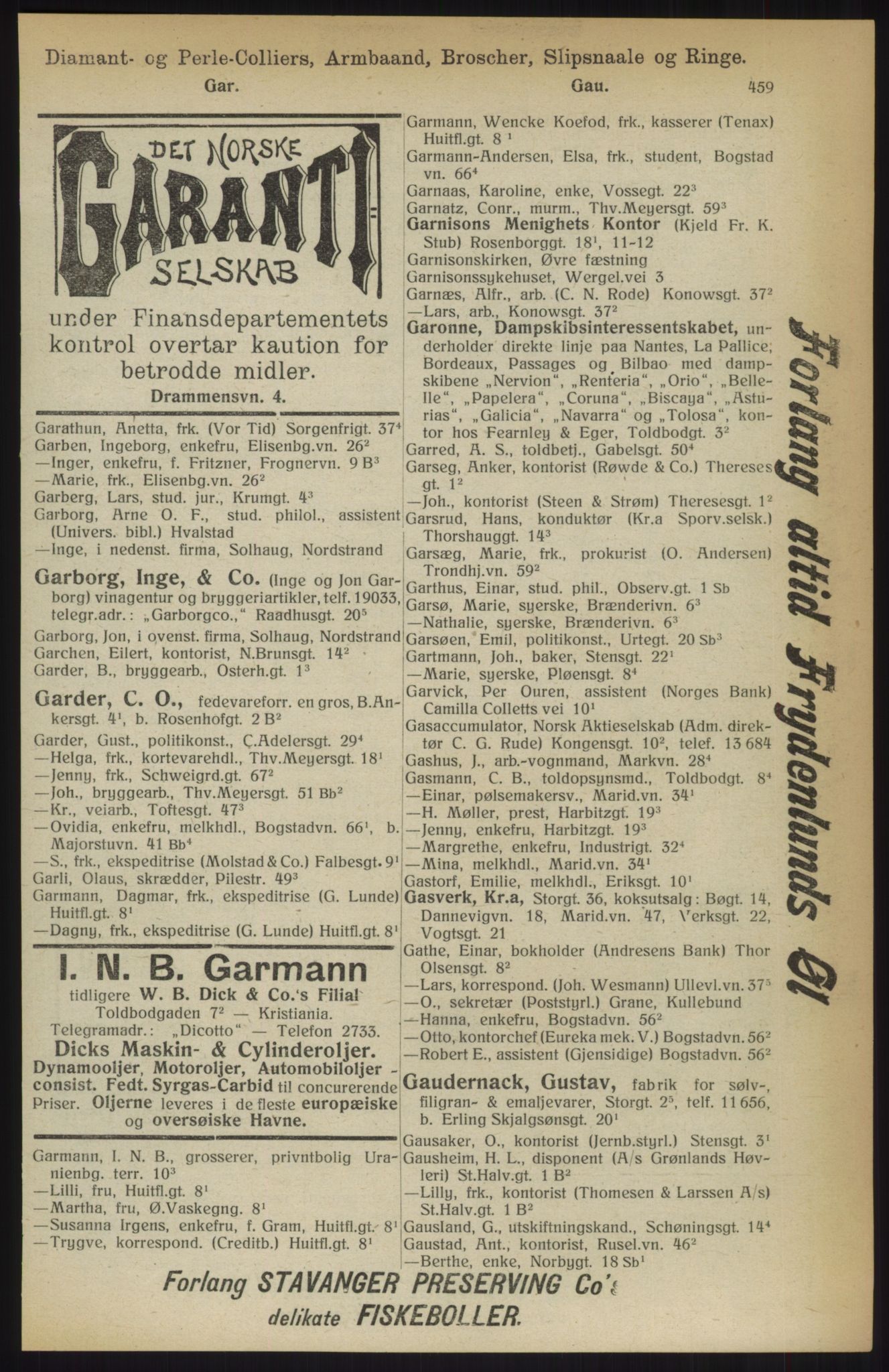 Kristiania/Oslo adressebok, PUBL/-, 1914, p. 459