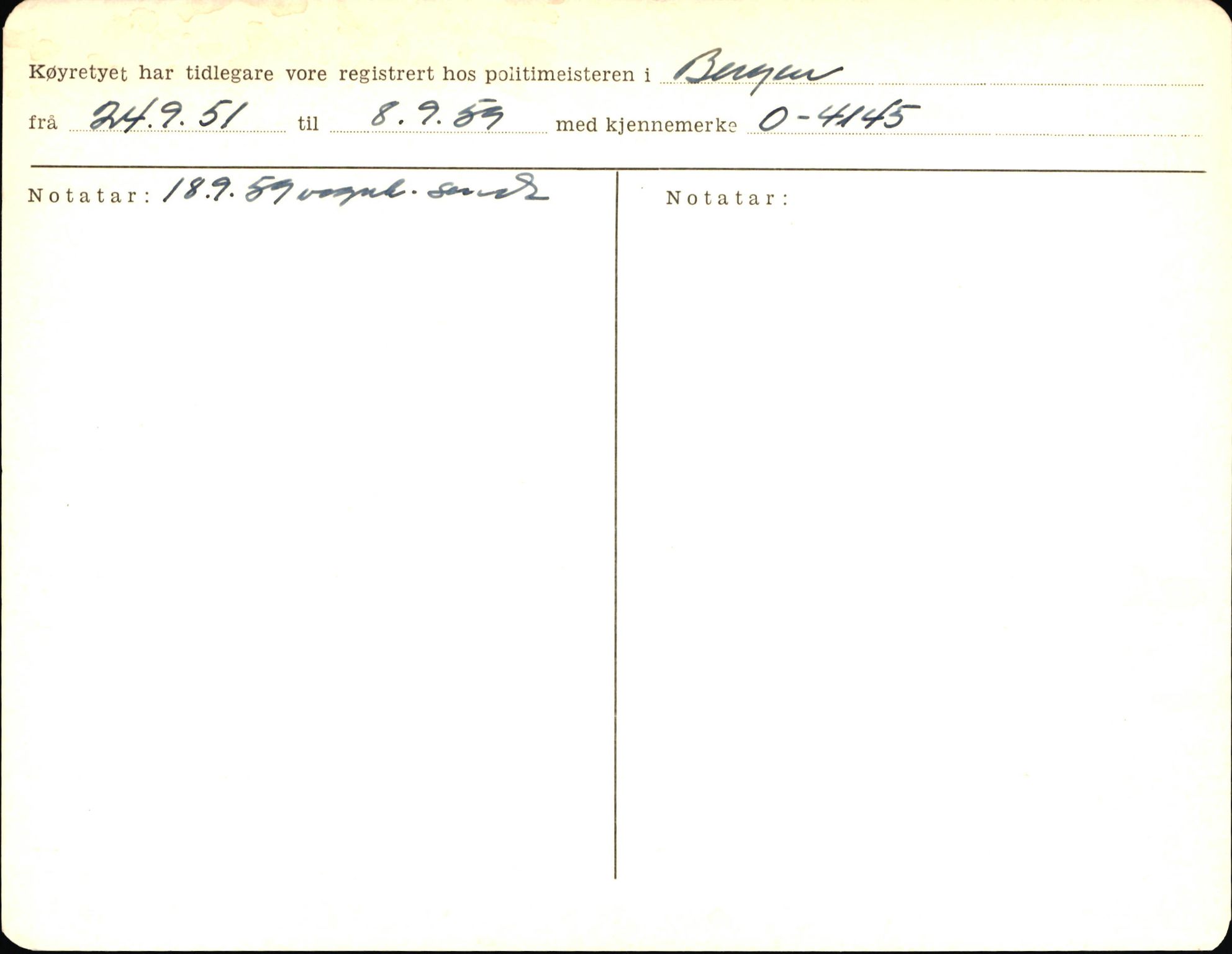 Statens vegvesen, Sogn og Fjordane vegkontor, AV/SAB-A-5301/4/F/L0006: Registerkort utmeldte Fjordane S8300-9500, 1930-1961, p. 210