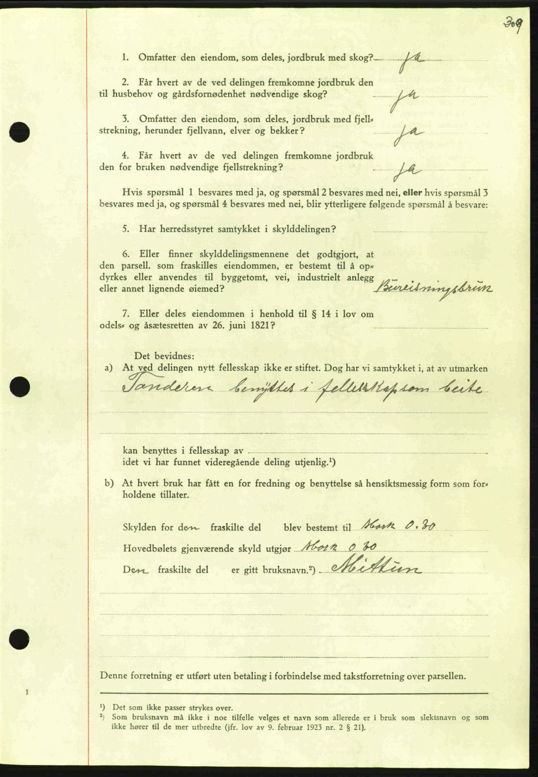 Nordmøre sorenskriveri, AV/SAT-A-4132/1/2/2Ca: Mortgage book no. A96, 1943-1944, Diary no: : 2293/1943