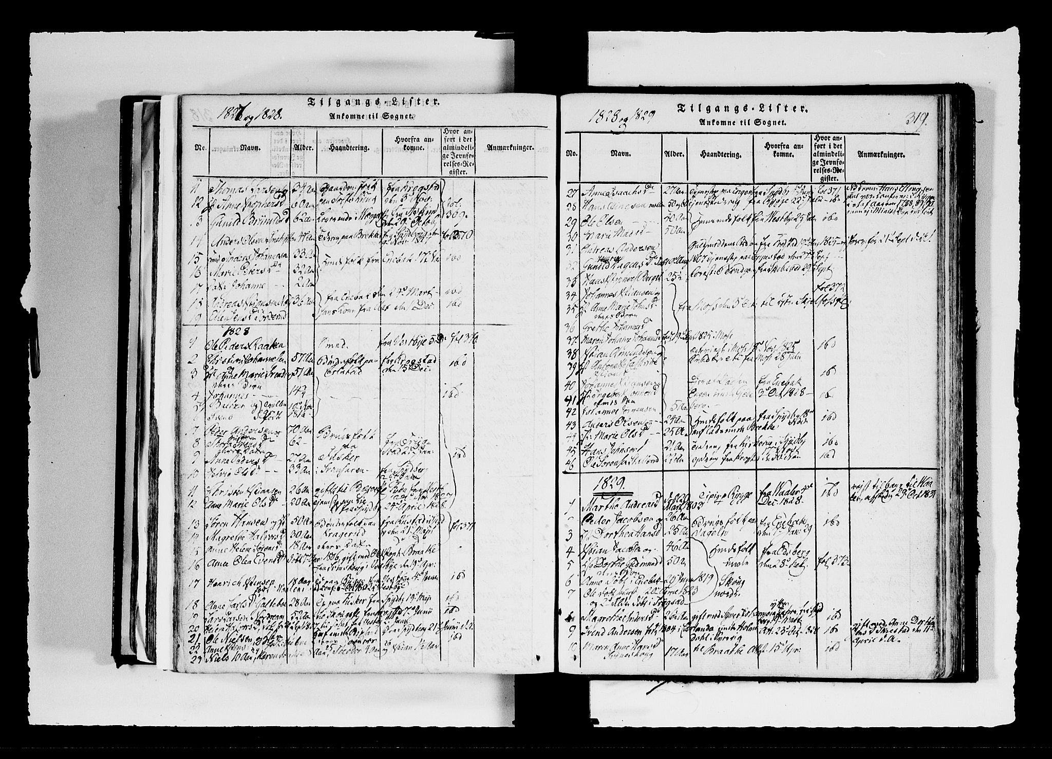 Hobøl prestekontor Kirkebøker, AV/SAO-A-2002/F/Fa/L0002: Parish register (official) no. I 2, 1814-1841, p. 319