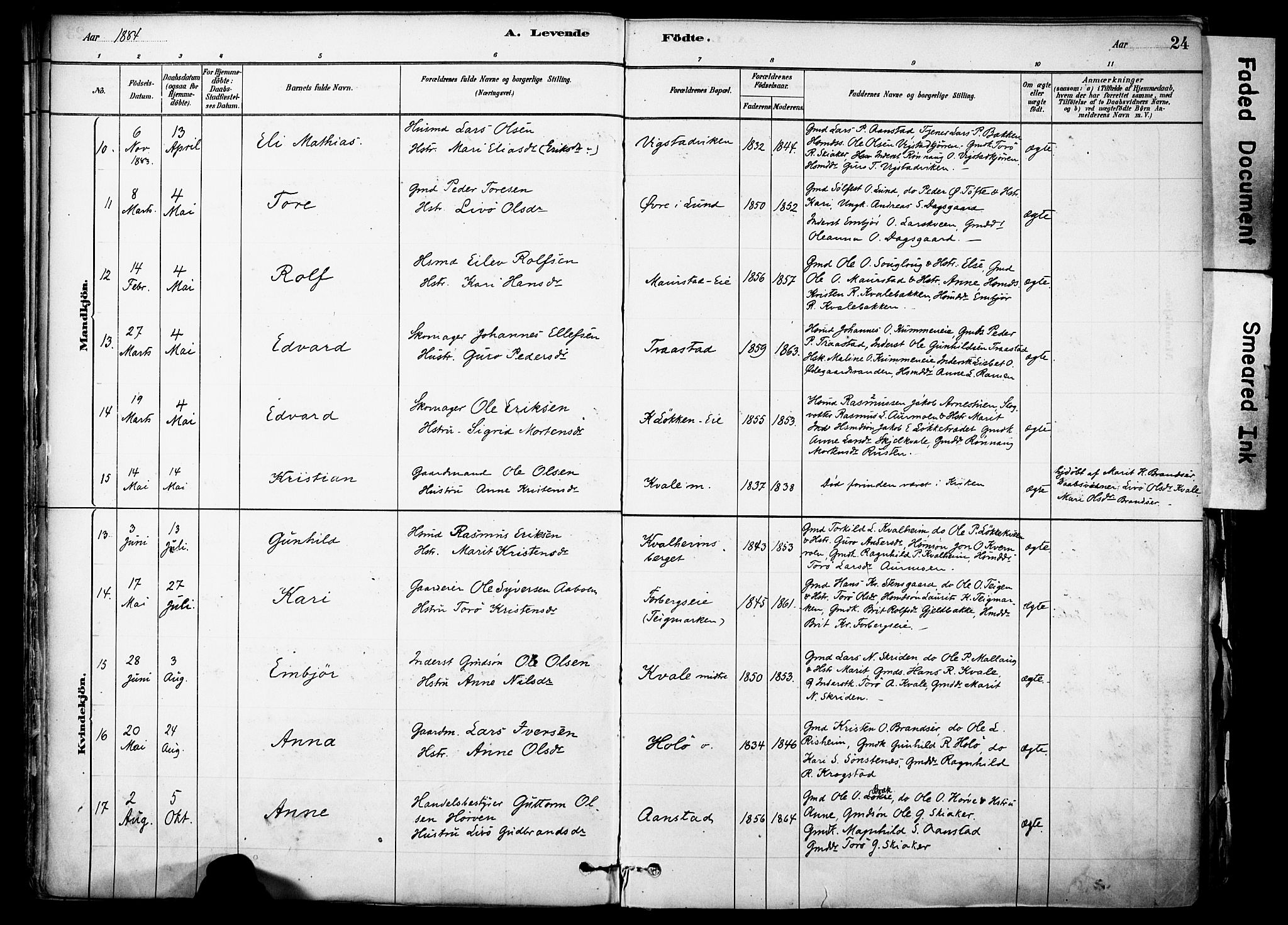 Skjåk prestekontor, AV/SAH-PREST-072/H/Ha/Haa/L0003: Parish register (official) no. 3, 1880-1907, p. 24