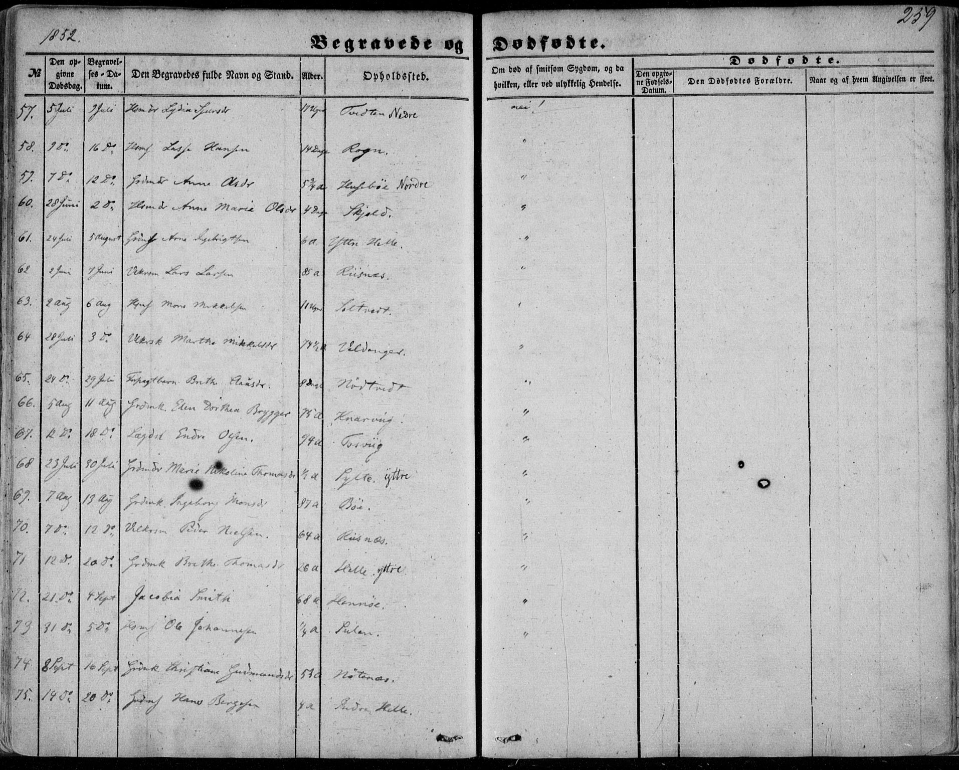 Manger sokneprestembete, AV/SAB-A-76801/H/Haa: Parish register (official) no. A 6, 1849-1859, p. 259