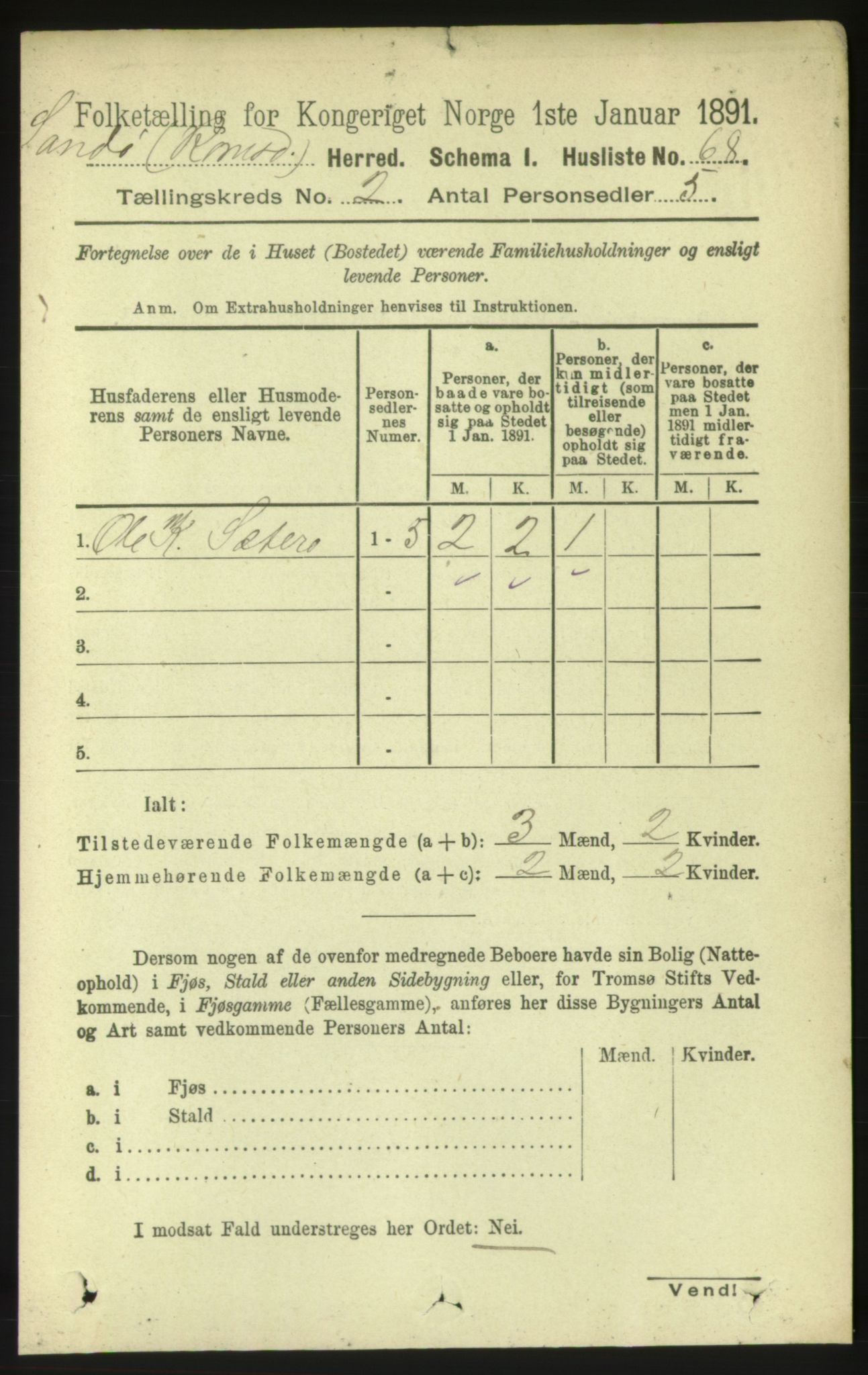 RA, 1891 census for 1546 Sandøy, 1891, p. 535