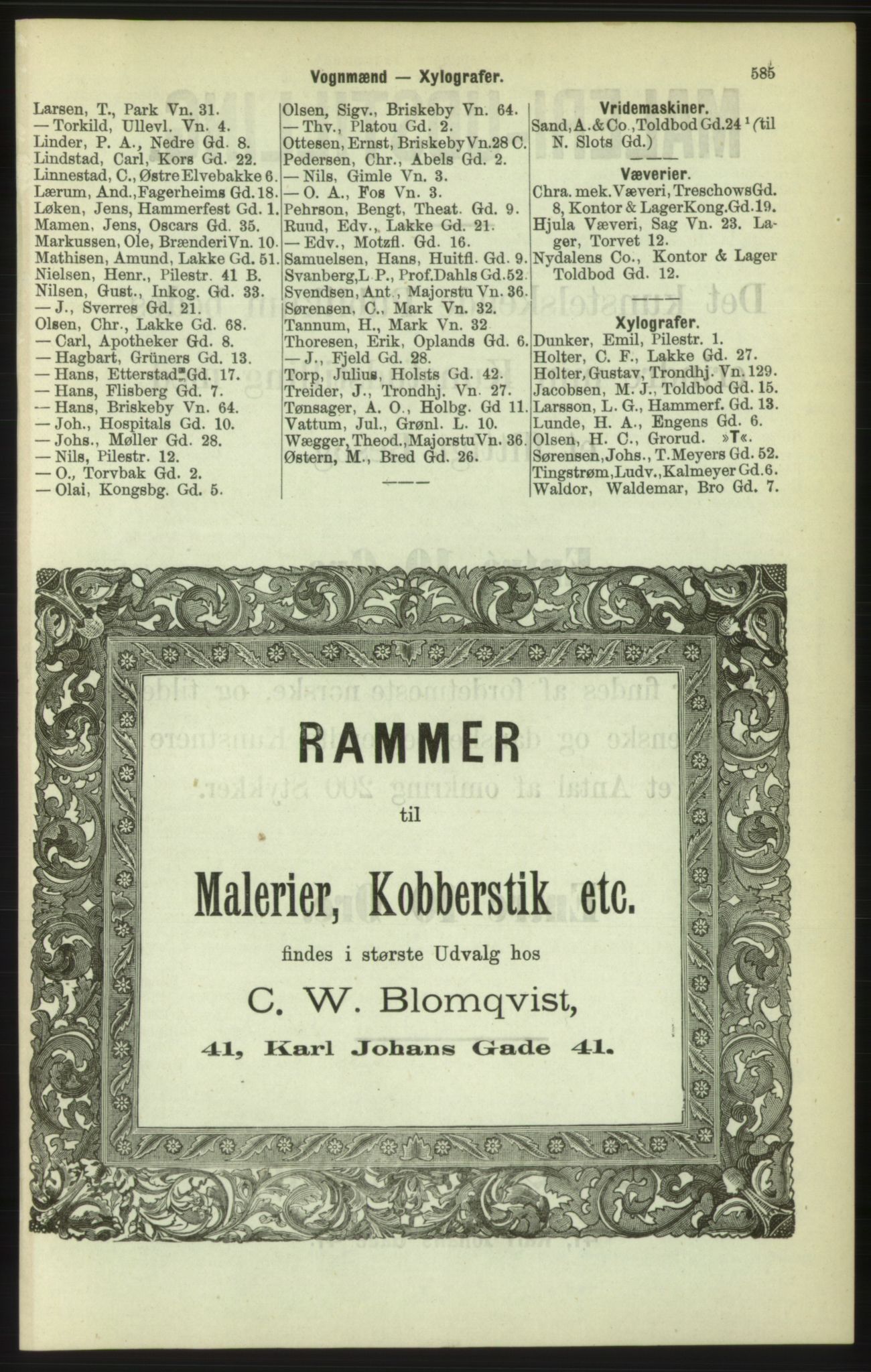 Kristiania/Oslo adressebok, PUBL/-, 1886, p. 585