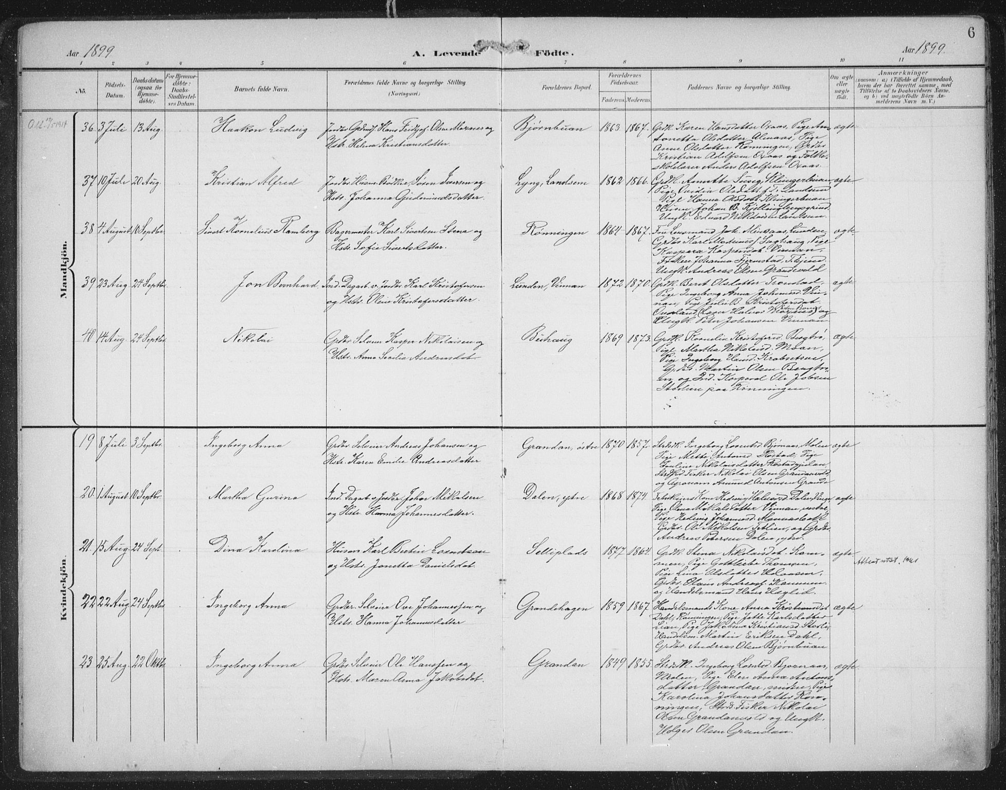 Ministerialprotokoller, klokkerbøker og fødselsregistre - Nord-Trøndelag, SAT/A-1458/701/L0011: Parish register (official) no. 701A11, 1899-1915, p. 6
