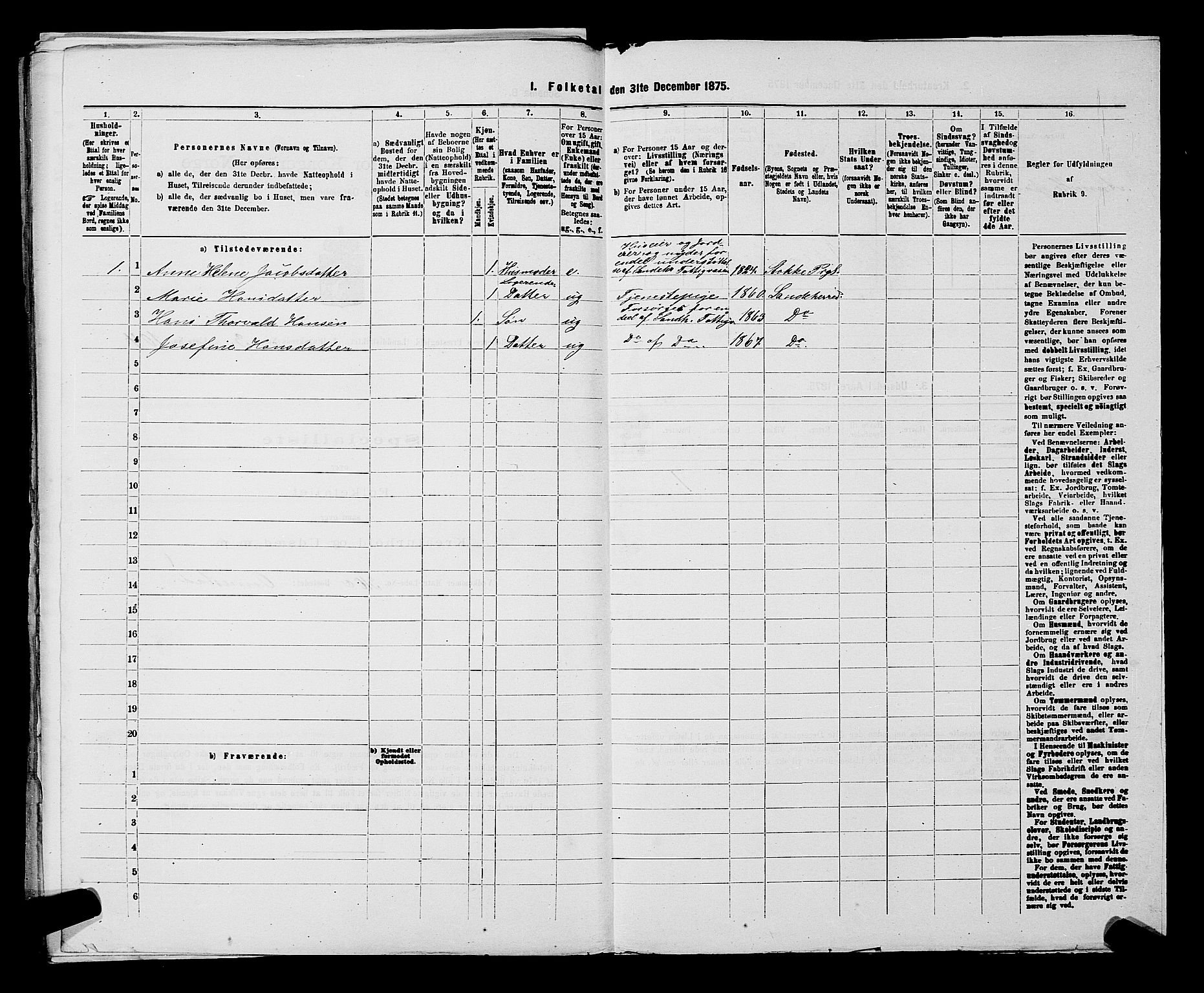 SAKO, 1875 census for 0724L Sandeherred/Sandeherred, 1875, p. 908