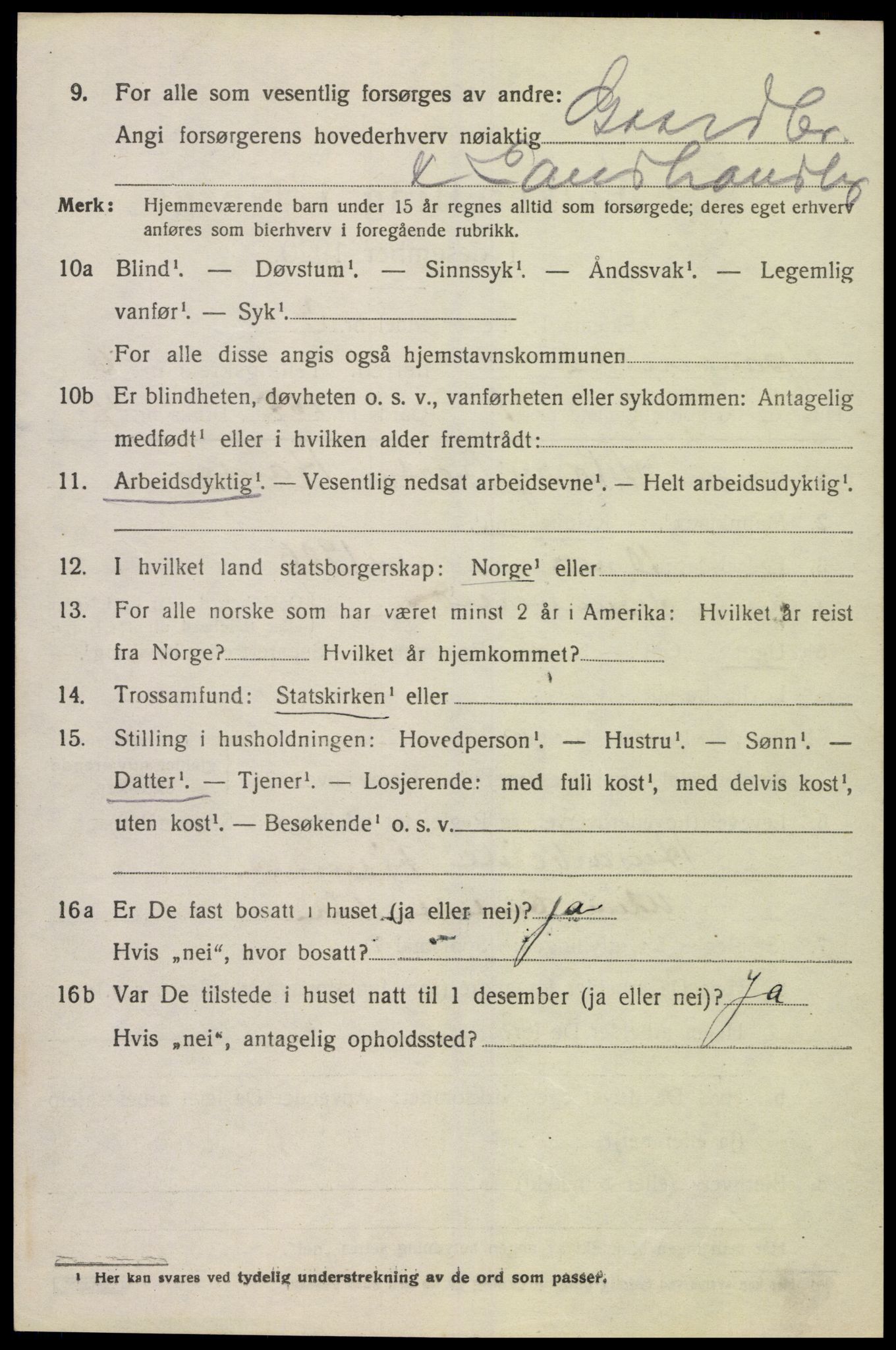 SAK, 1920 census for Spangereid, 1920, p. 2568