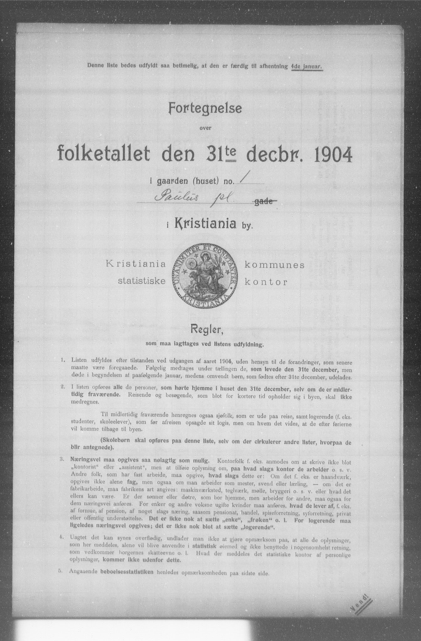 OBA, Municipal Census 1904 for Kristiania, 1904, p. 15137