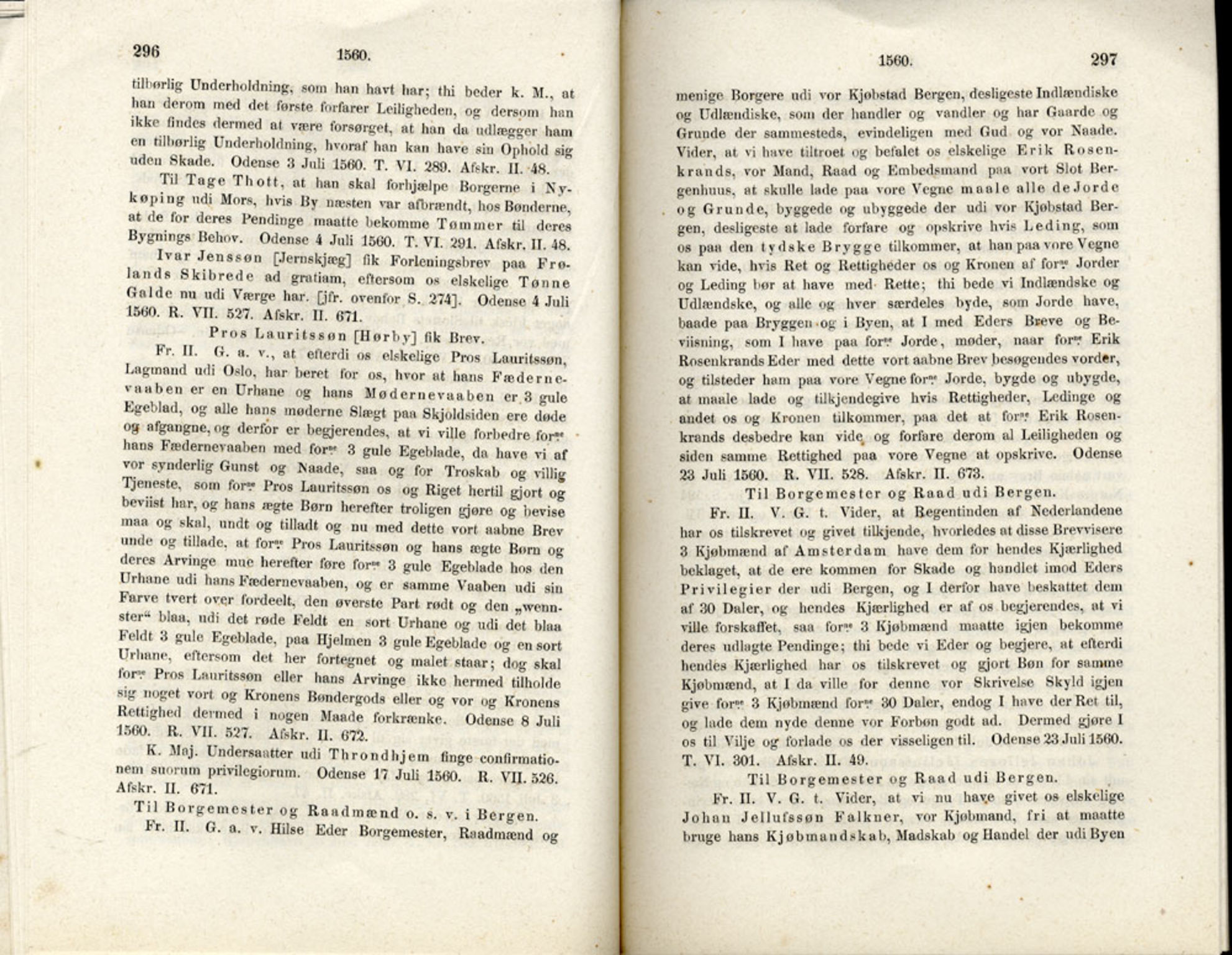 Publikasjoner utgitt av Det Norske Historiske Kildeskriftfond, PUBL/-/-/-: Norske Rigs-Registranter, bind 1, 1523-1571, p. 296-297