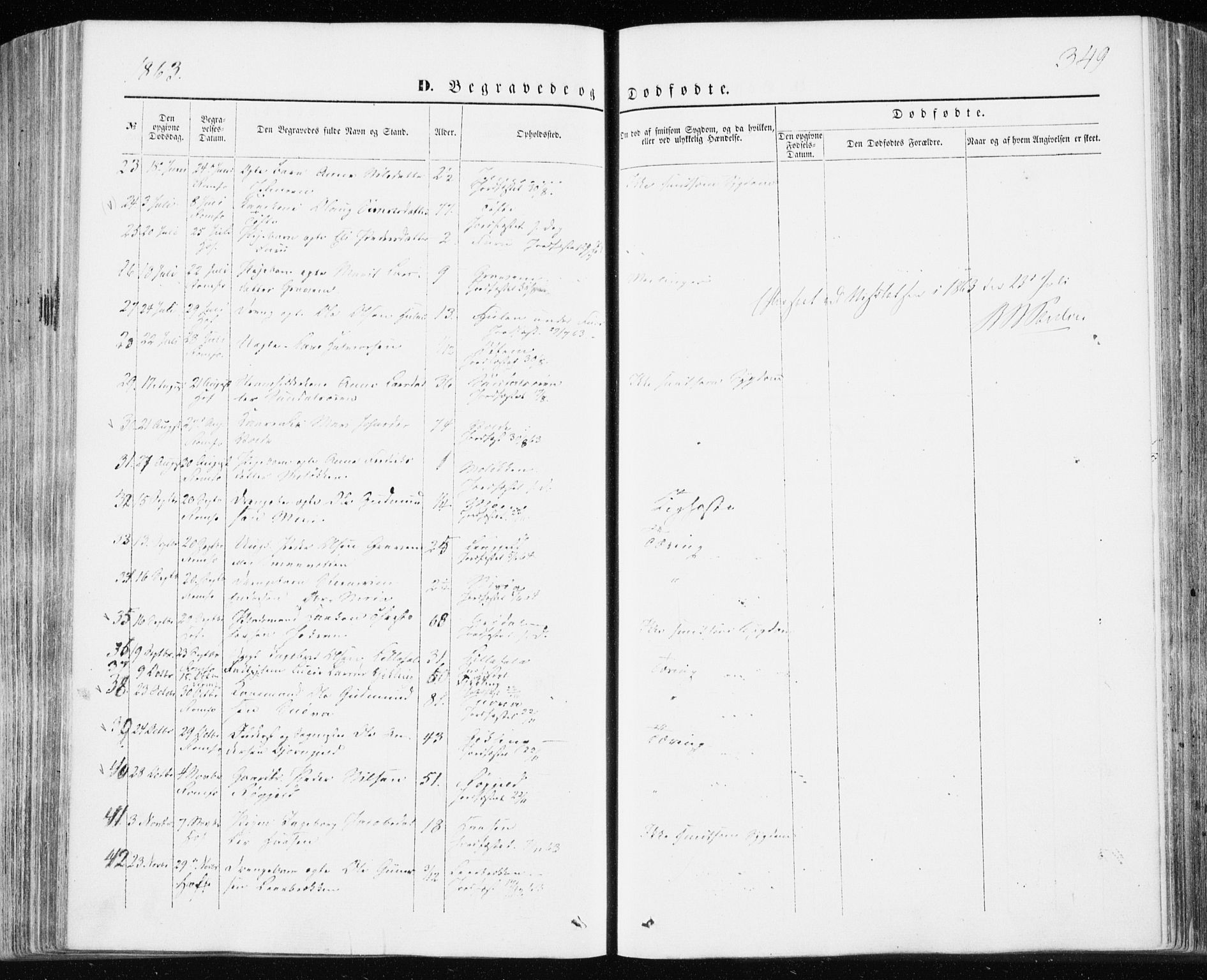 Ministerialprotokoller, klokkerbøker og fødselsregistre - Møre og Romsdal, SAT/A-1454/590/L1013: Parish register (official) no. 590A05, 1847-1877, p. 349