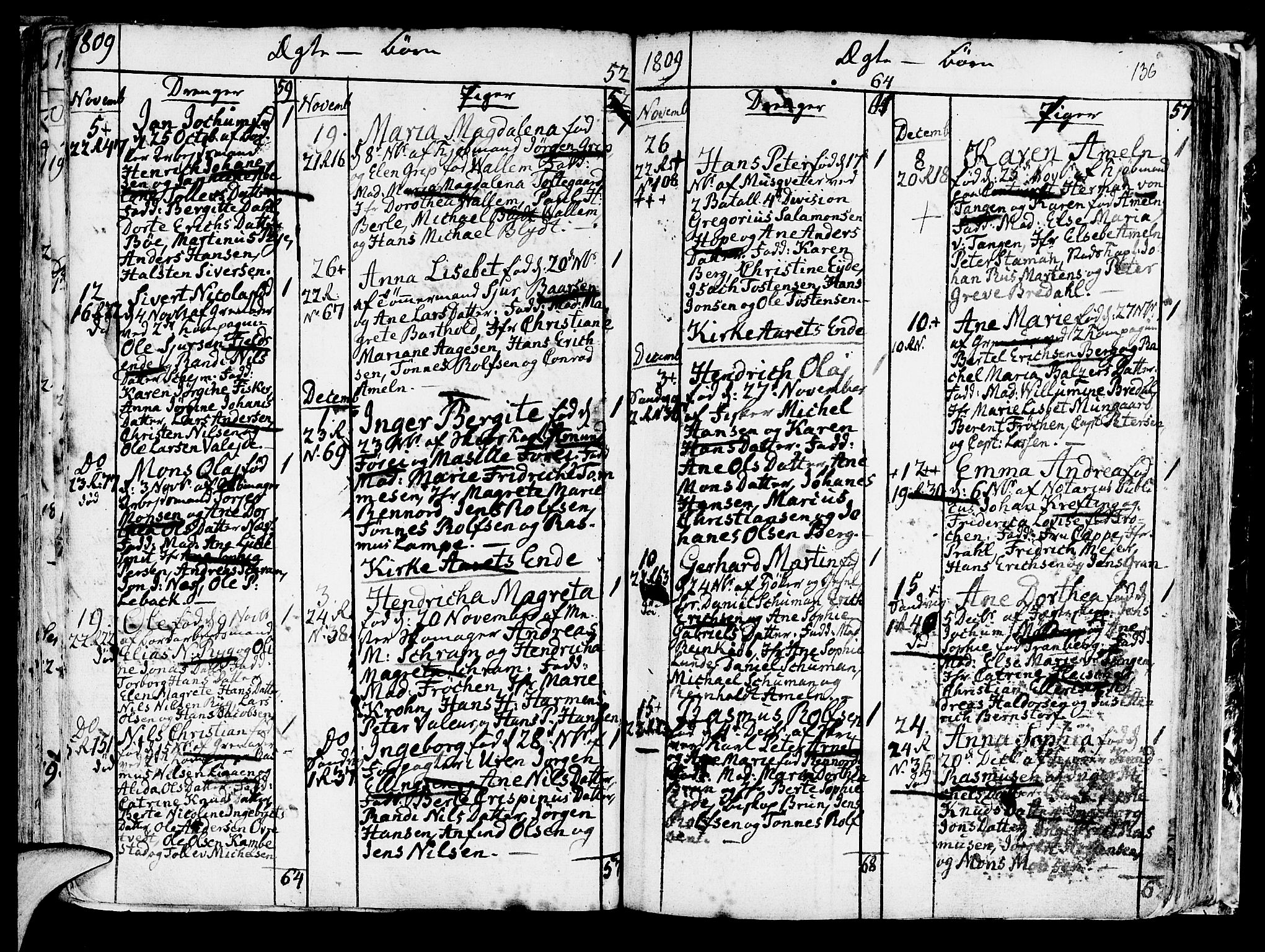 Korskirken sokneprestembete, SAB/A-76101/H/Haa/L0006: Parish register (official) no. A 6, 1790-1820, p. 136