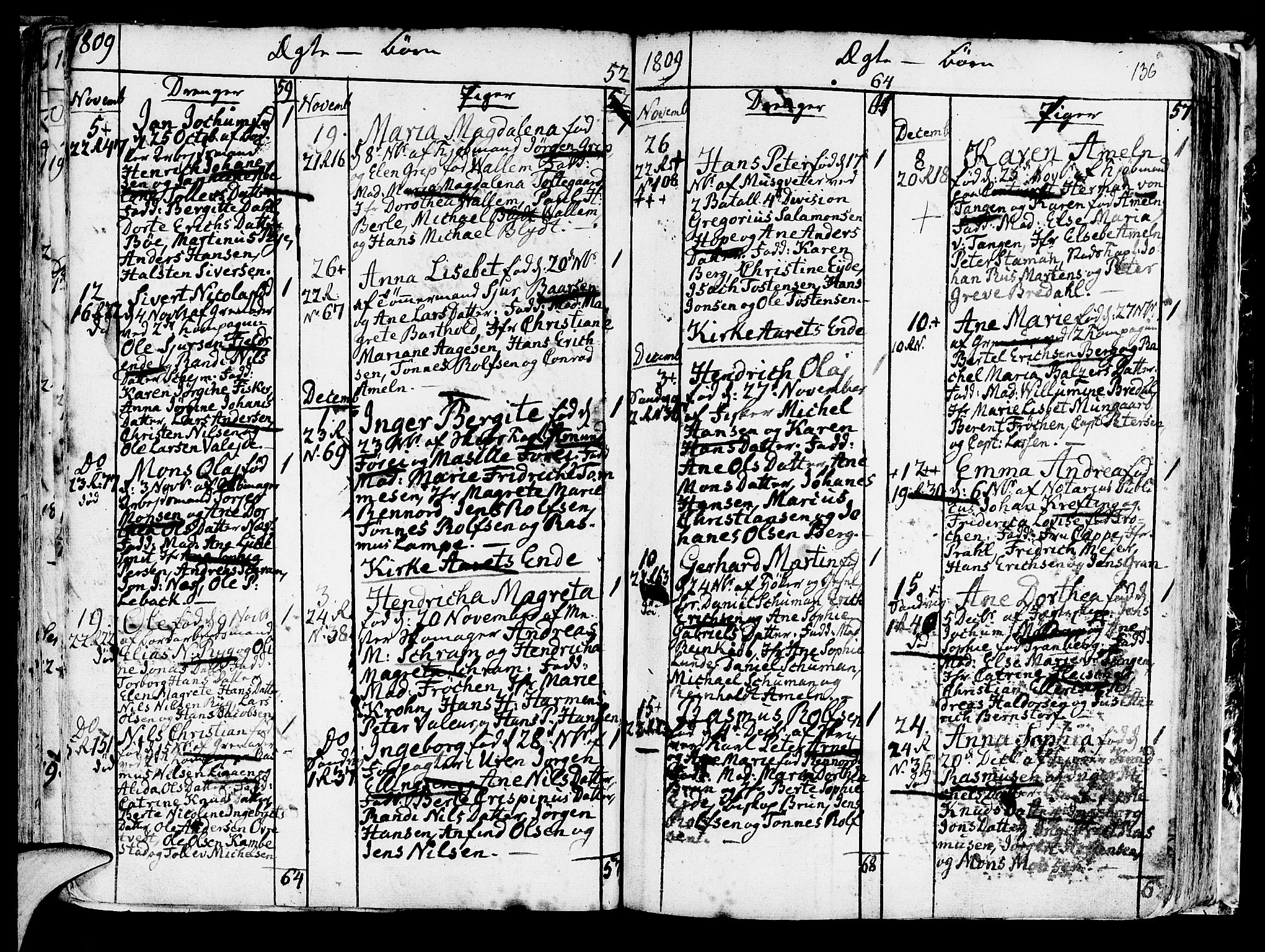 Korskirken sokneprestembete, AV/SAB-A-76101/H/Haa/L0006: Parish register (official) no. A 6, 1790-1820, p. 136