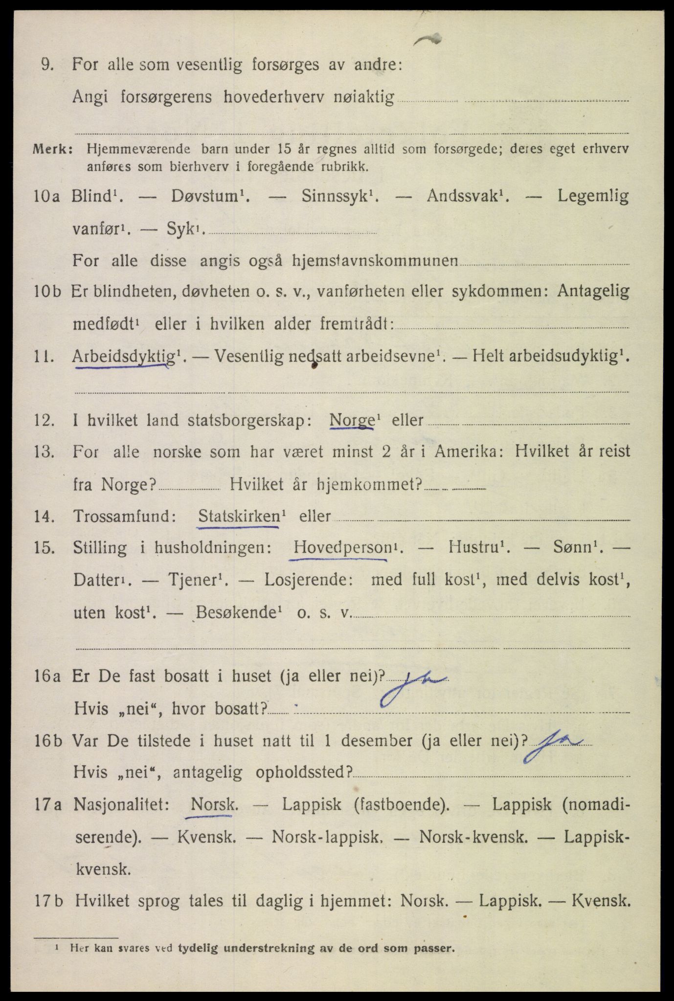 SAT, 1920 census for Lødingen, 1920, p. 2010