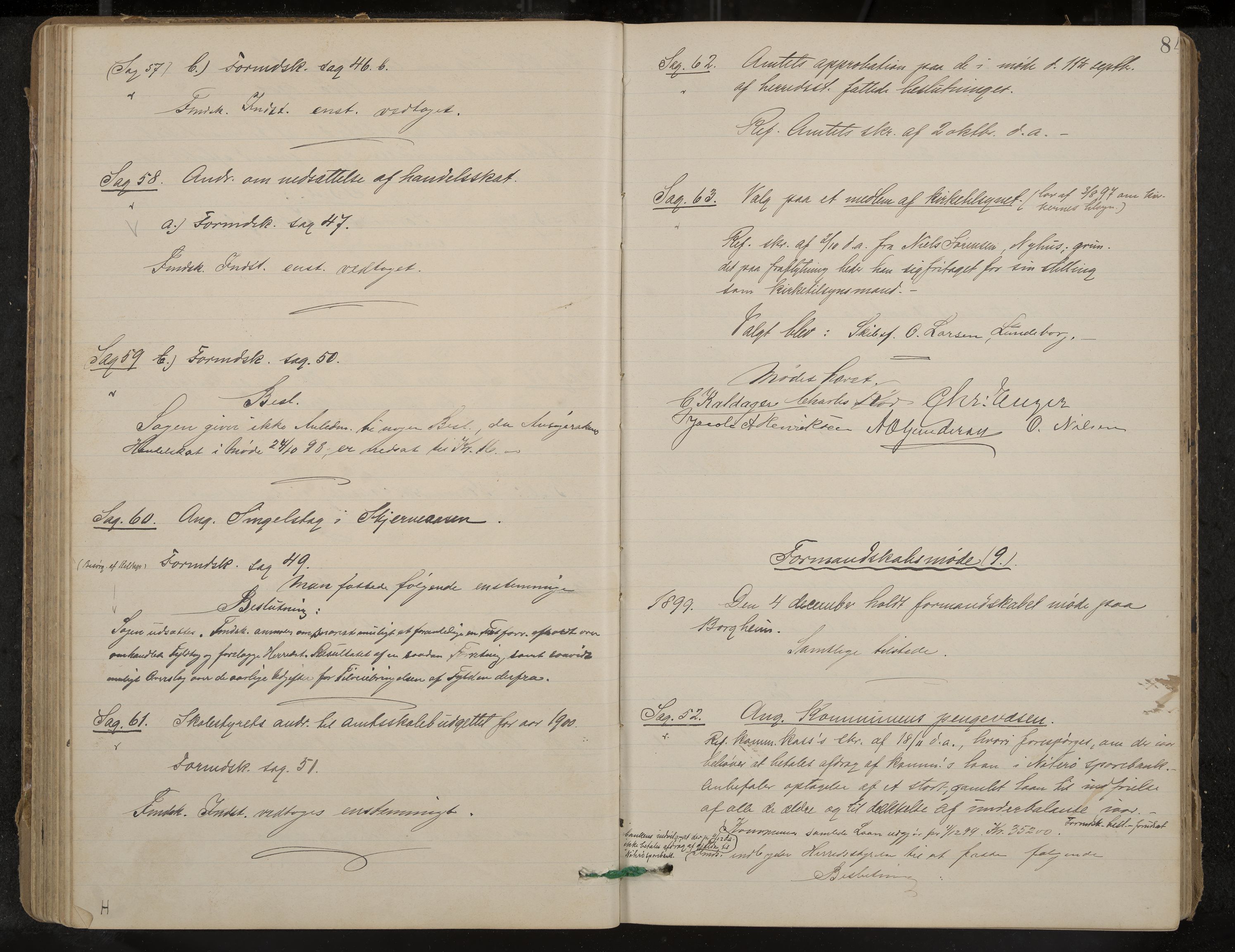 Nøtterøy formannskap og sentraladministrasjon, IKAK/0722021-1/A/Aa/L0005: Møtebok med register, 1896-1905, p. 84