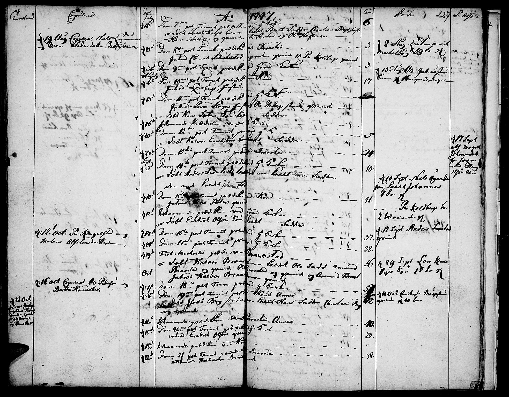 Vardal prestekontor, SAH/PREST-100/H/Ha/Haa/L0001: Parish register (official) no. 1, 1706-1748, p. 227