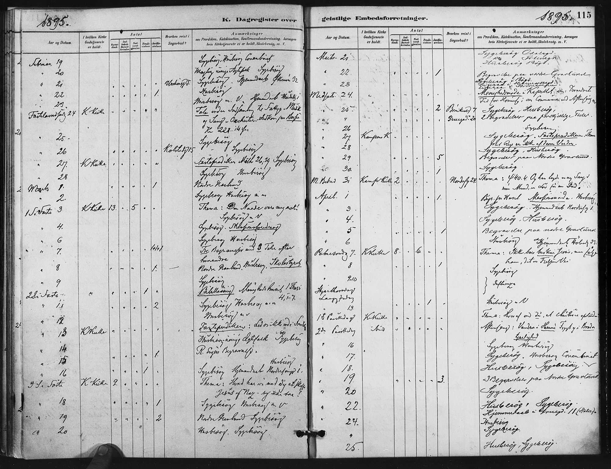 Kampen prestekontor Kirkebøker, SAO/A-10853/F/Fb/L0001: Parish register (official) no. II 1, 1880-1911, p. 115