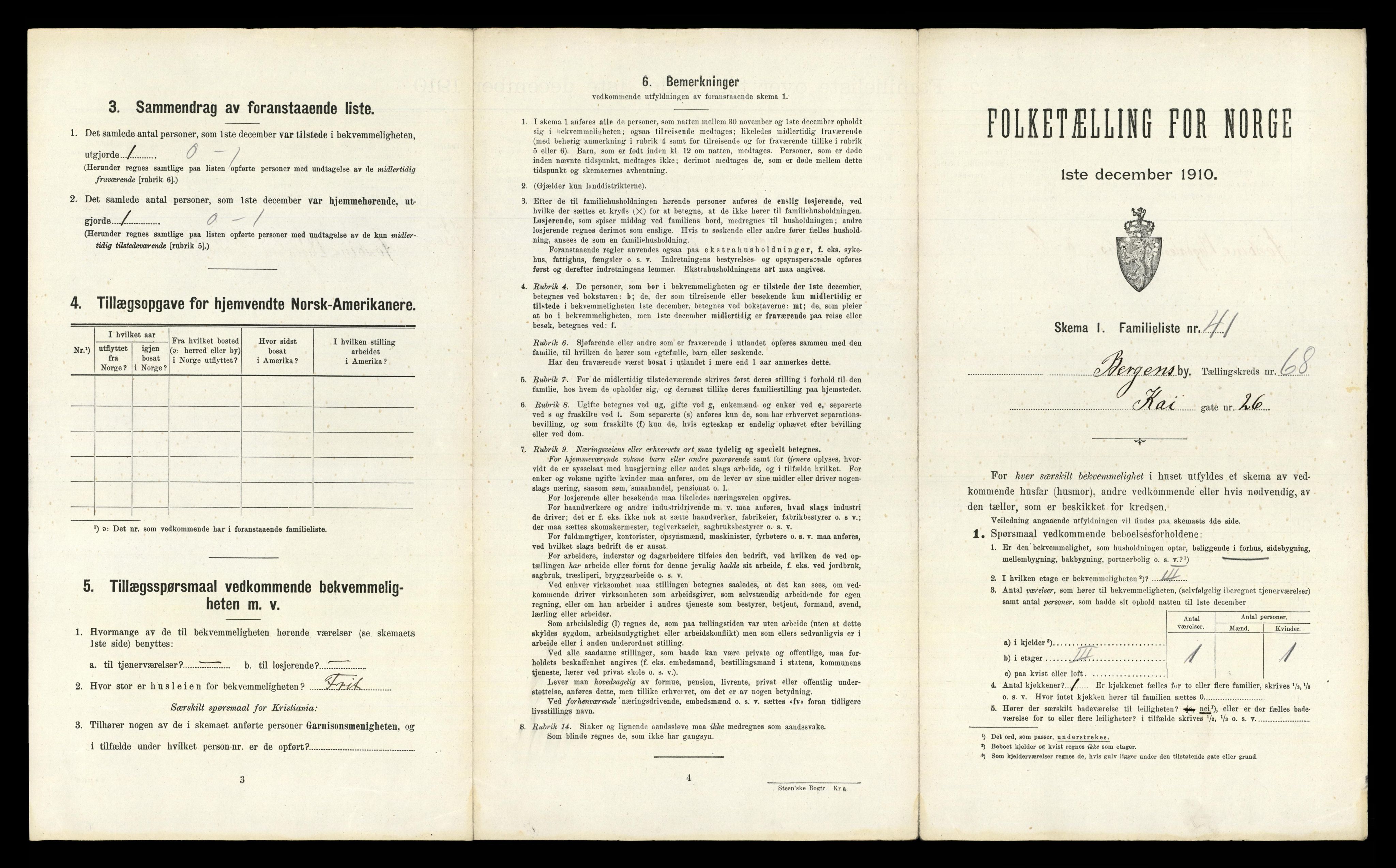 RA, 1910 census for Bergen, 1910, p. 23763