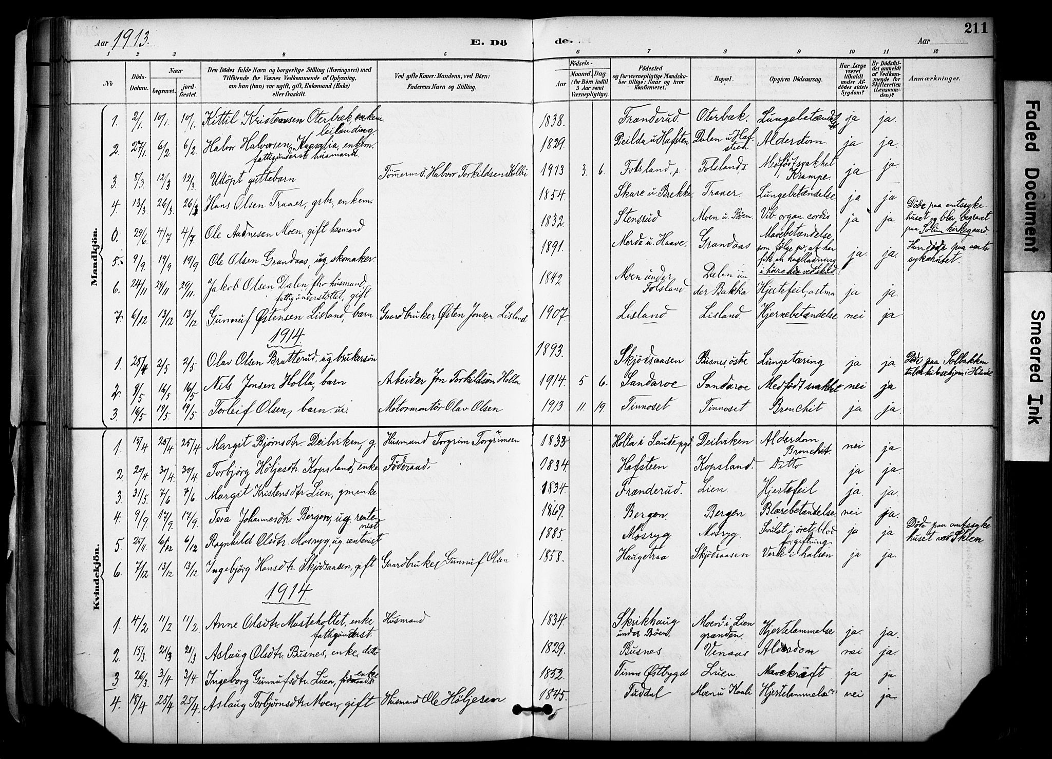 Gransherad kirkebøker, SAKO/A-267/F/Fa/L0005: Parish register (official) no. I 5, 1887-1916, p. 211