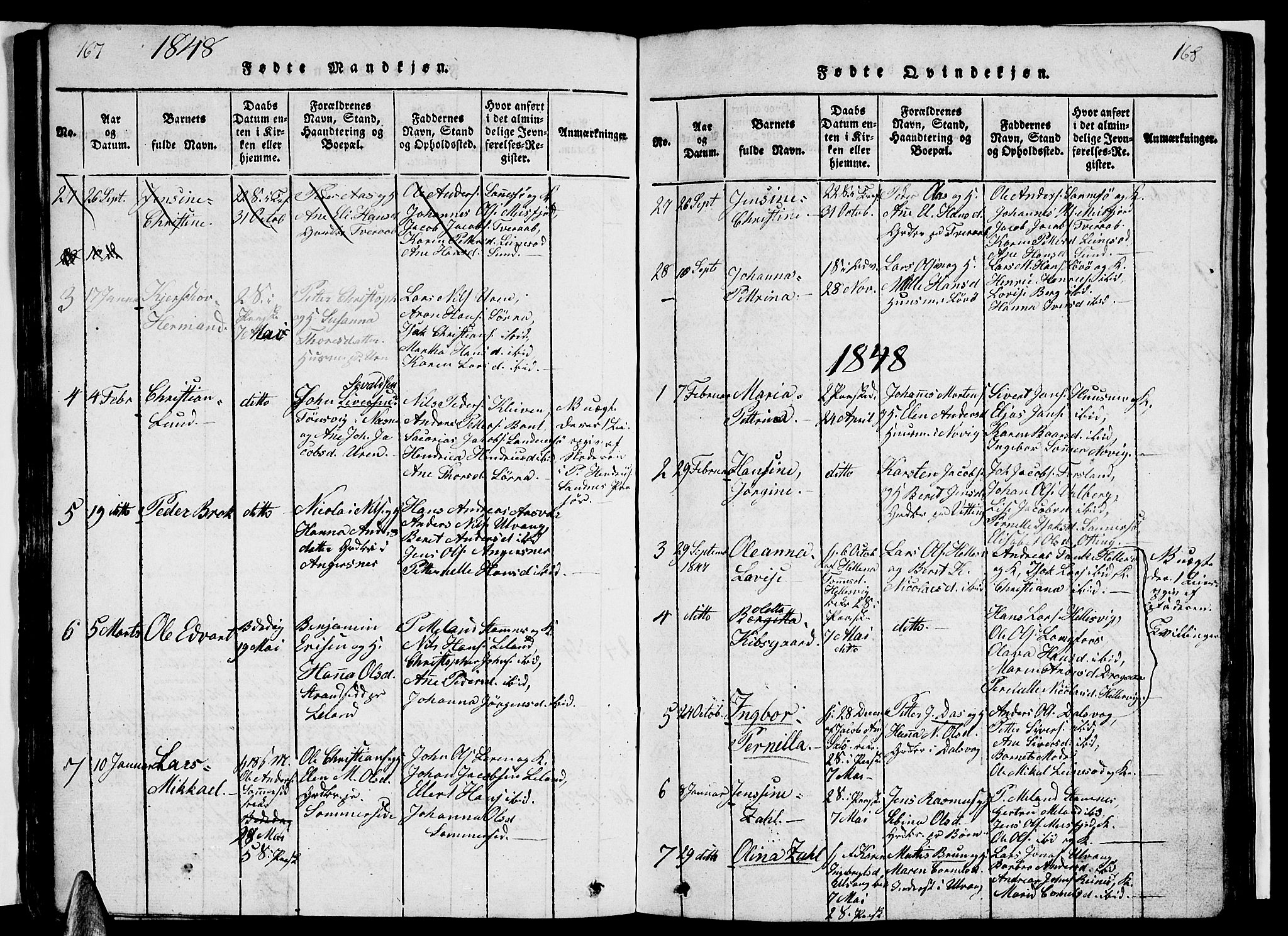 Ministerialprotokoller, klokkerbøker og fødselsregistre - Nordland, SAT/A-1459/831/L0474: Parish register (copy) no. 831C01, 1820-1850, p. 167-168