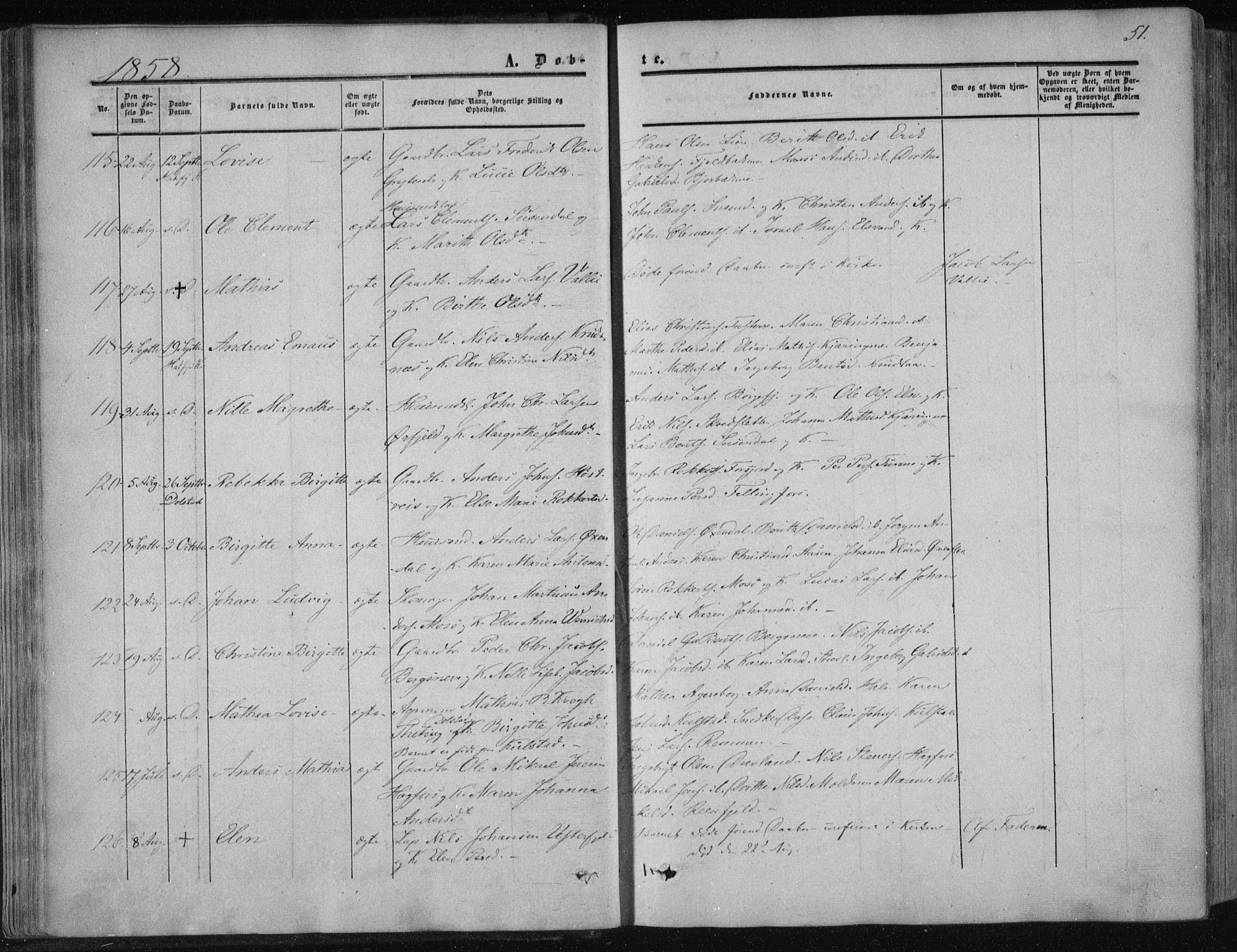 Ministerialprotokoller, klokkerbøker og fødselsregistre - Nordland, AV/SAT-A-1459/820/L0293: Parish register (official) no. 820A14, 1855-1865, p. 51