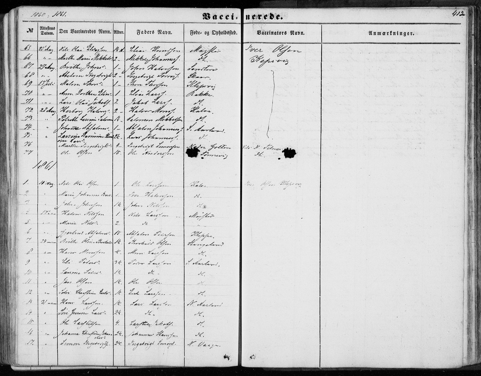 Sund sokneprestembete, SAB/A-99930: Parish register (official) no. A 14, 1850-1866, p. 412