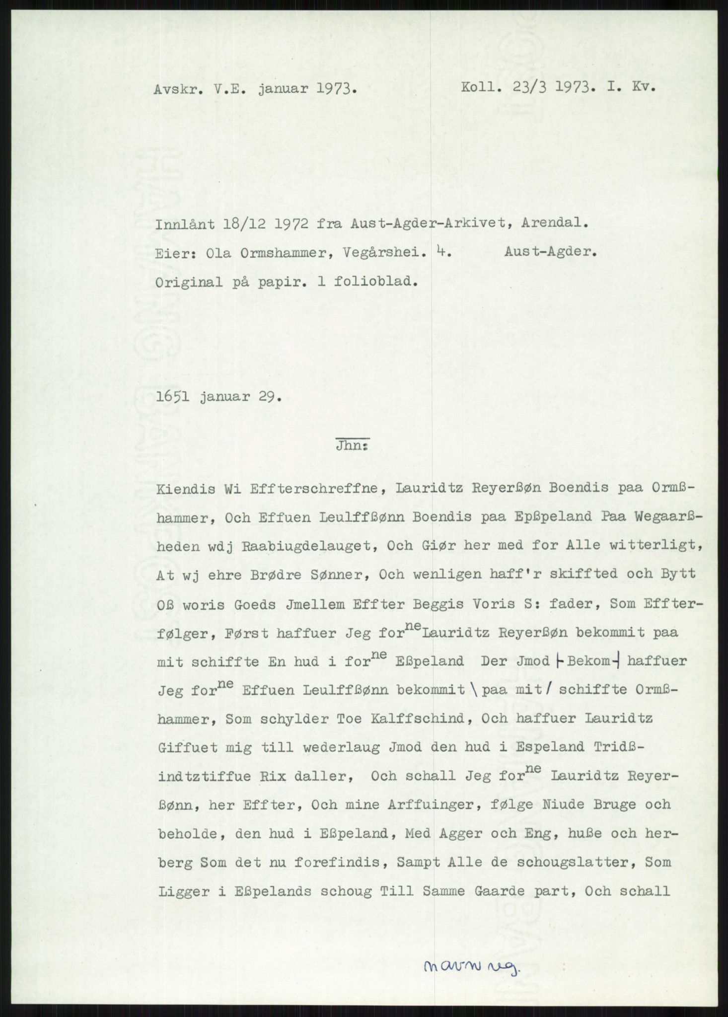 Samlinger til kildeutgivelse, Diplomavskriftsamlingen, AV/RA-EA-4053/H/Ha, p. 3649