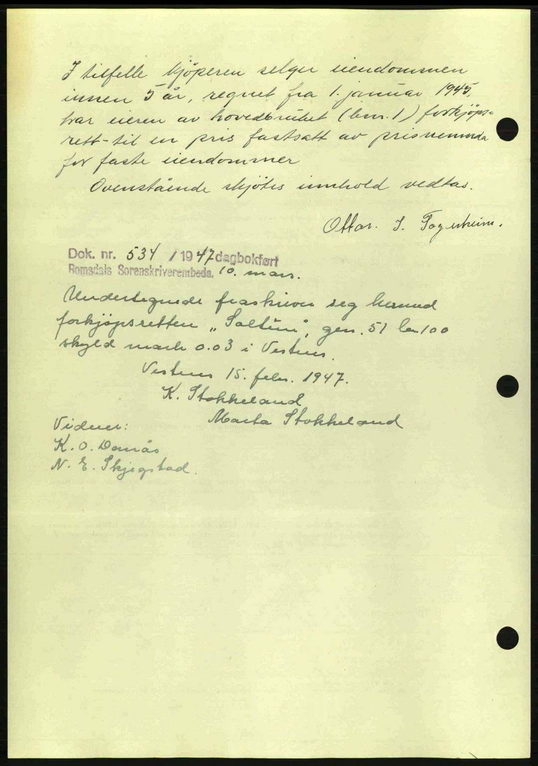 Romsdal sorenskriveri, AV/SAT-A-4149/1/2/2C: Mortgage book no. A17, 1944-1945, Diary no: : 1553/1944