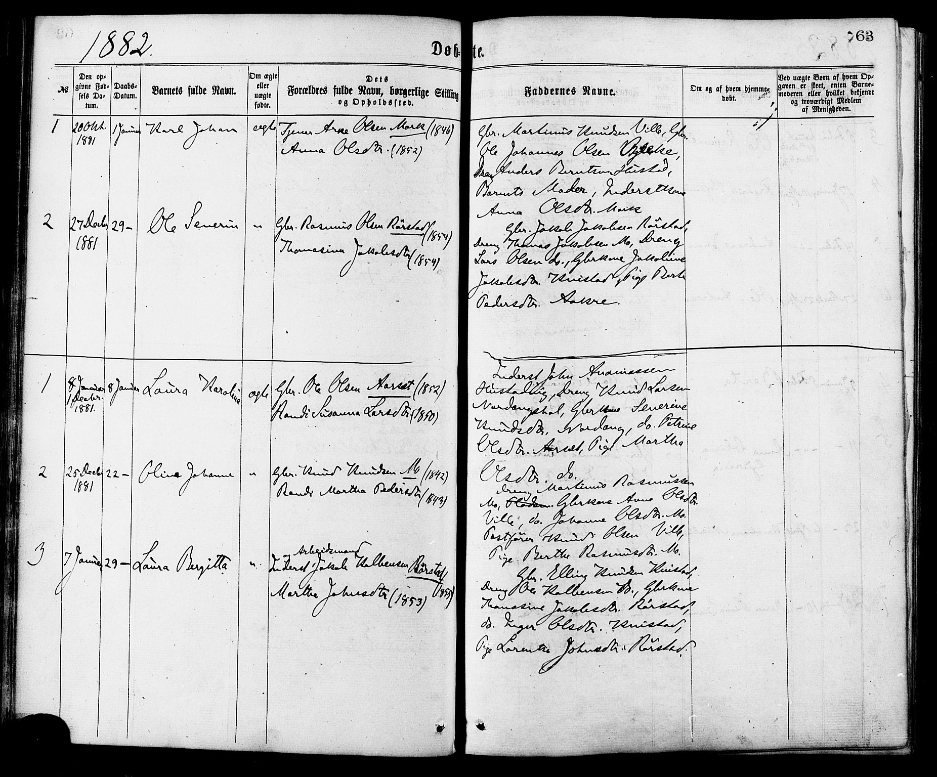 Ministerialprotokoller, klokkerbøker og fødselsregistre - Møre og Romsdal, AV/SAT-A-1454/515/L0210: Parish register (official) no. 515A06, 1868-1885, p. 63