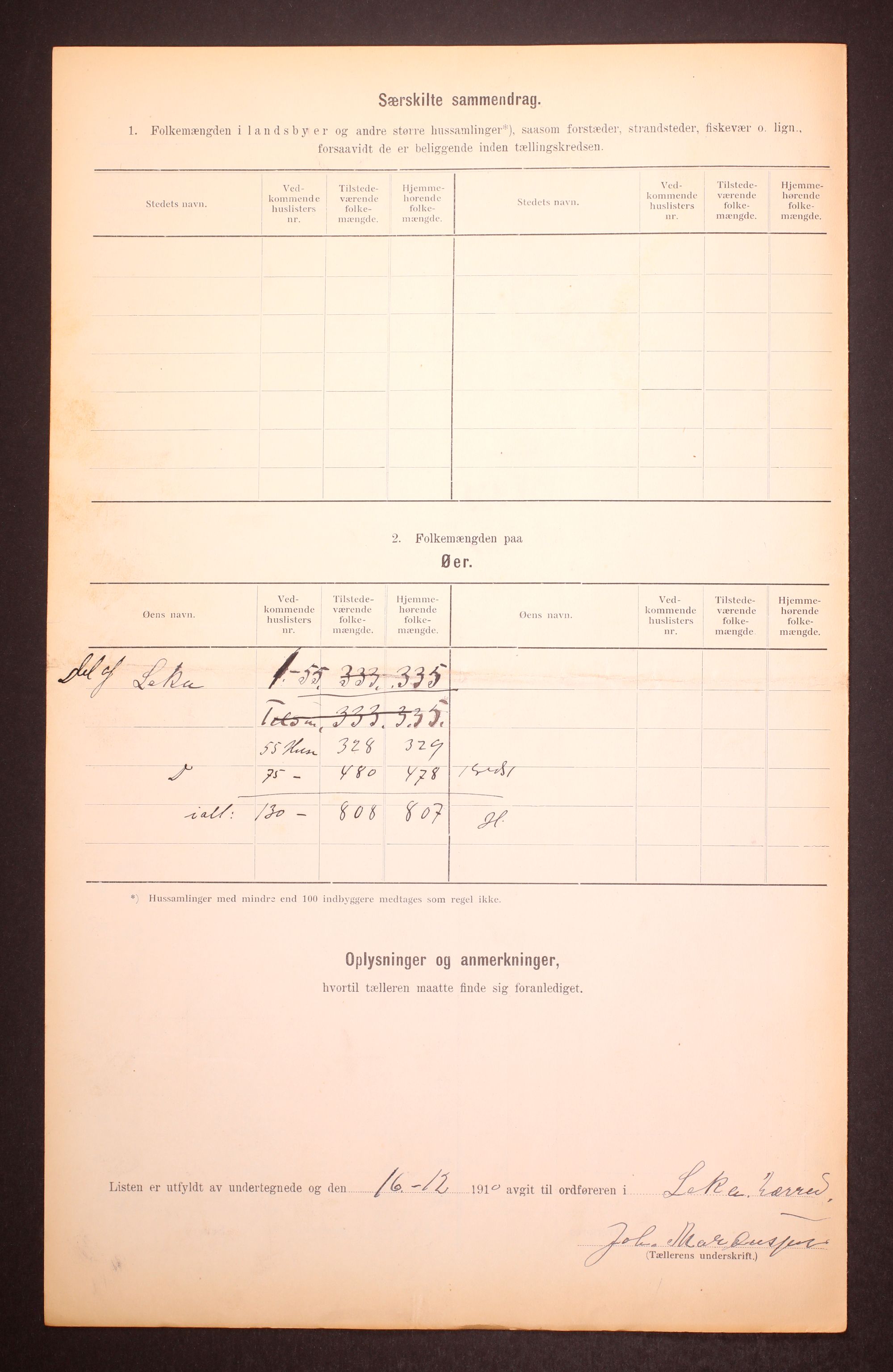 RA, 1910 census for Leka, 1910, p. 9