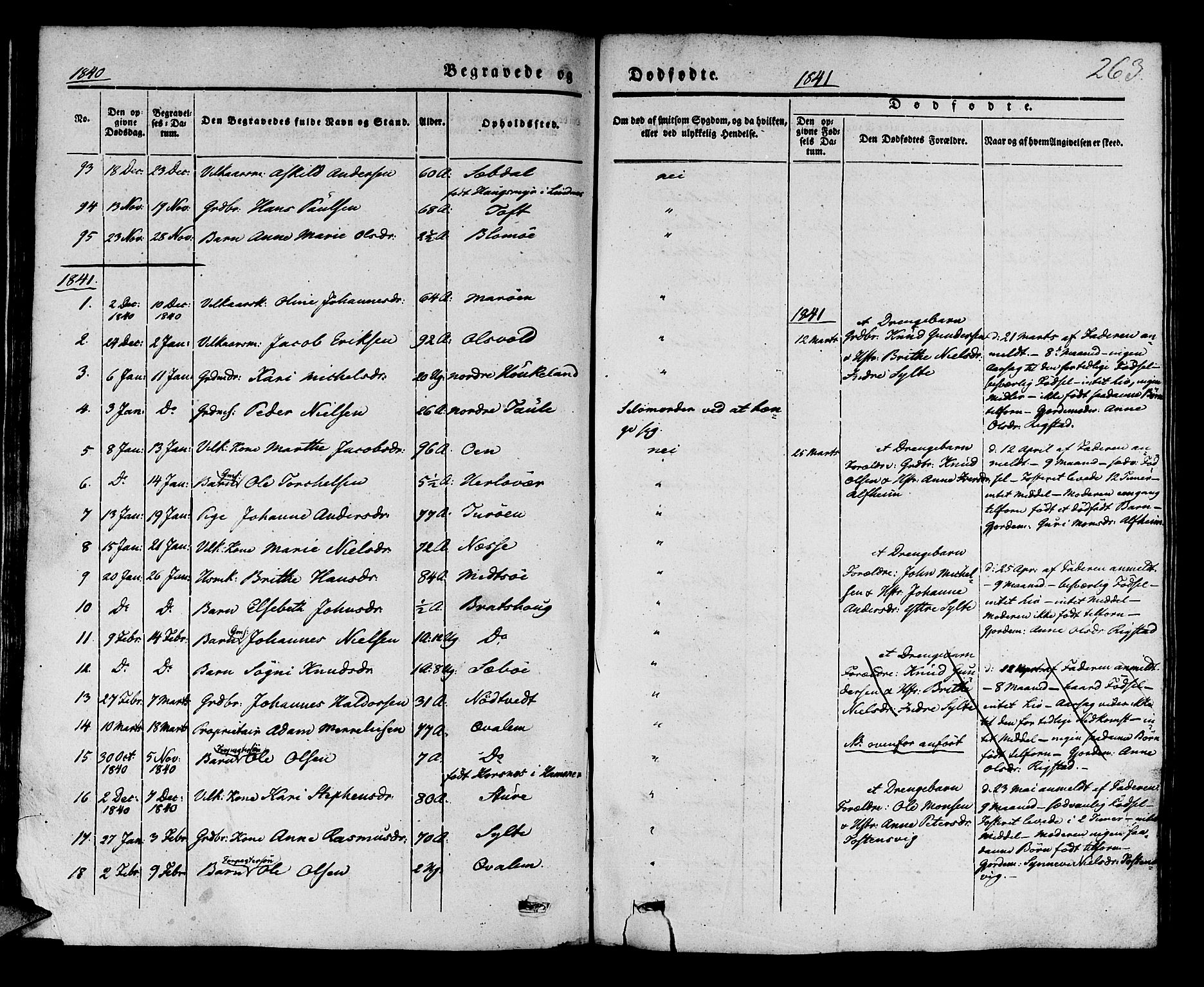 Manger sokneprestembete, SAB/A-76801/H/Haa: Parish register (official) no. A 5, 1839-1848, p. 263
