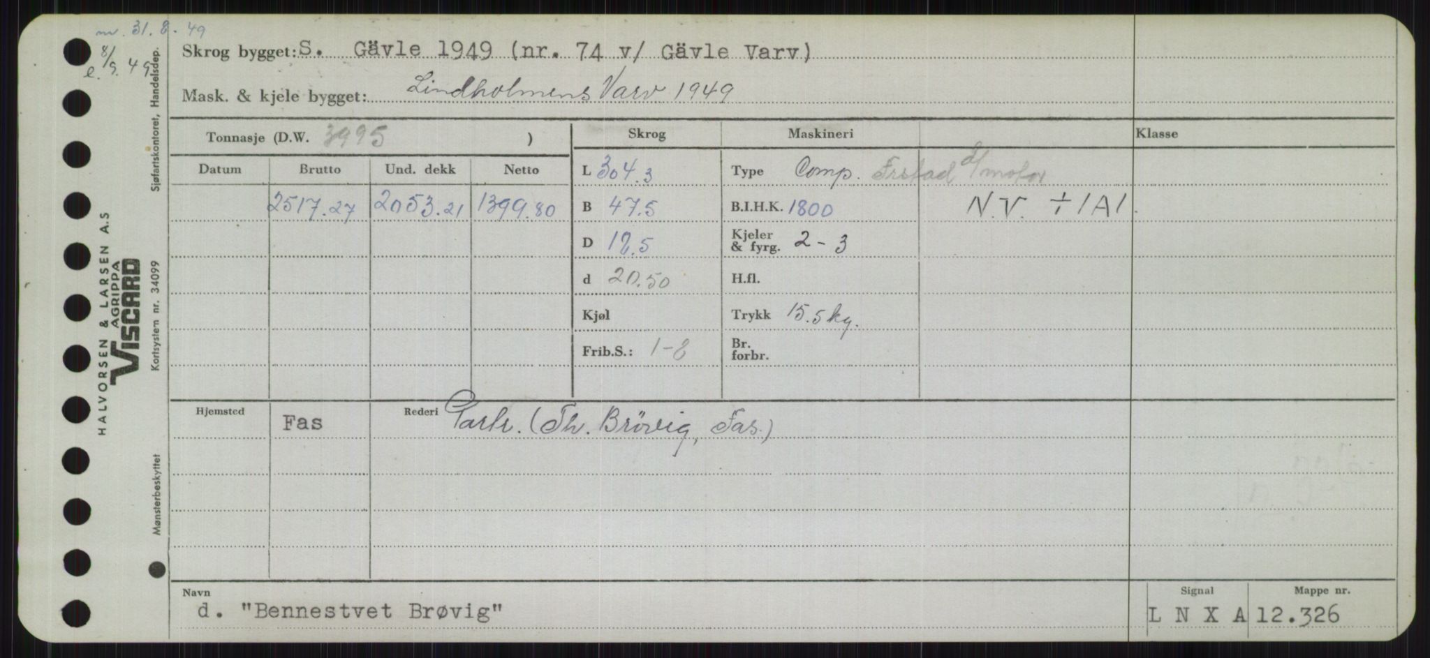 Sjøfartsdirektoratet med forløpere, Skipsmålingen, RA/S-1627/H/Hb/L0001: Fartøy, A-D, p. 213