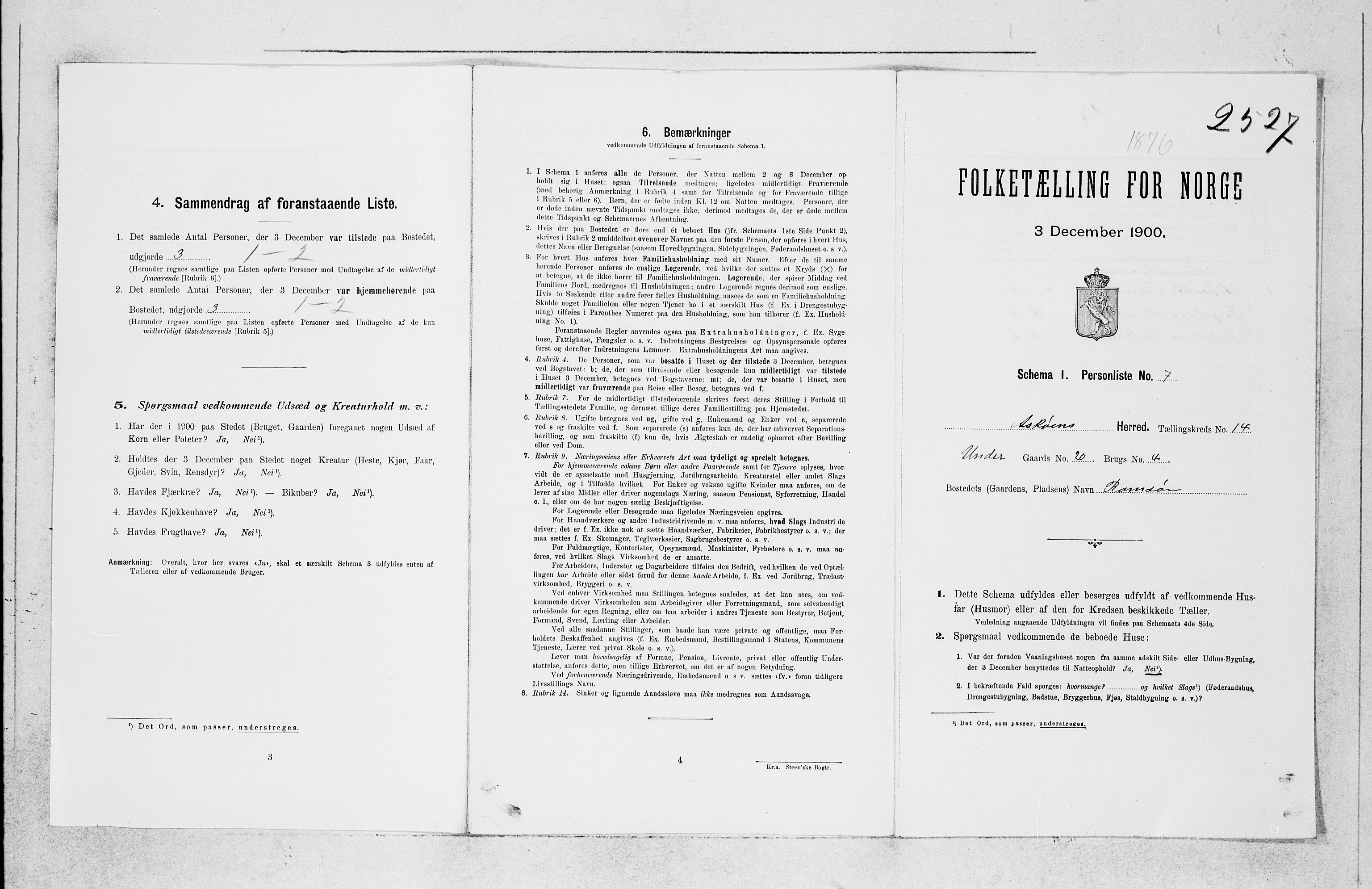 SAB, 1900 census for Askøy, 1900, p. 122