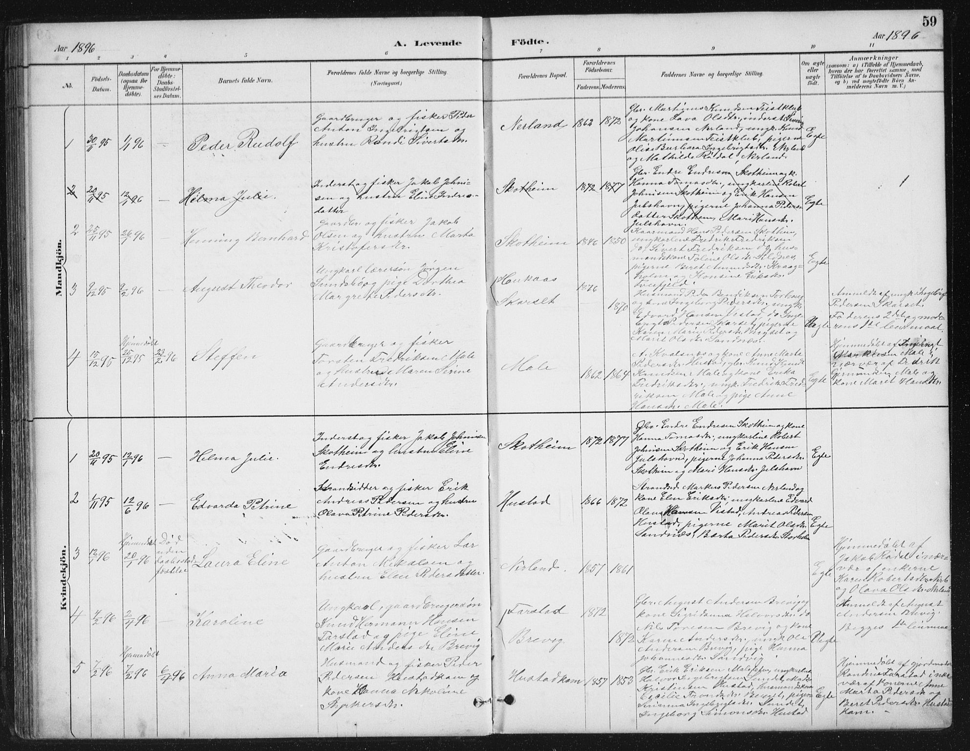 Ministerialprotokoller, klokkerbøker og fødselsregistre - Møre og Romsdal, SAT/A-1454/567/L0783: Parish register (copy) no. 567C03, 1887-1903, p. 59