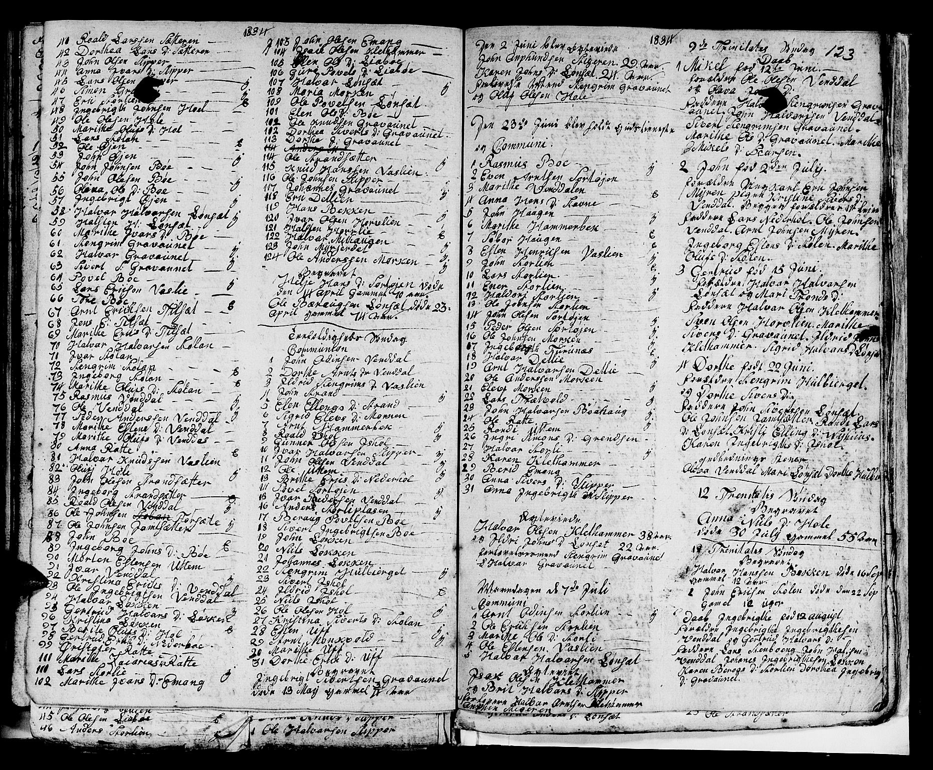 Ministerialprotokoller, klokkerbøker og fødselsregistre - Sør-Trøndelag, SAT/A-1456/679/L0921: Parish register (copy) no. 679C01, 1792-1840, p. 123