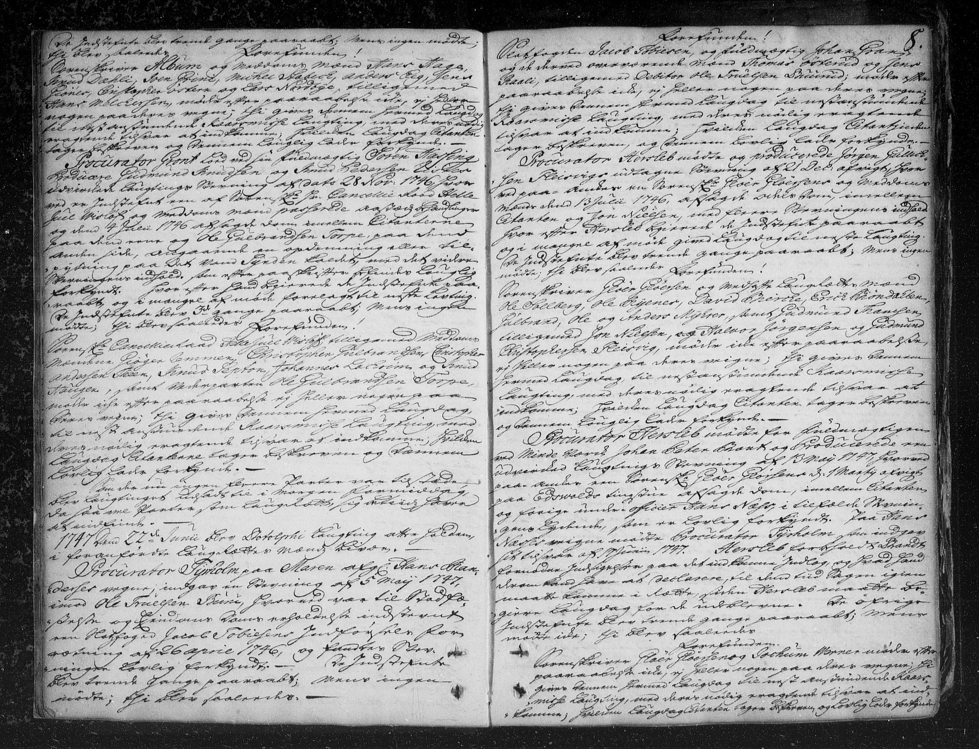 Christiania lagting, AV/SAO-A-11131/F/Fa/L0014: Tingbok, 1746-1757, p. 7b-8a