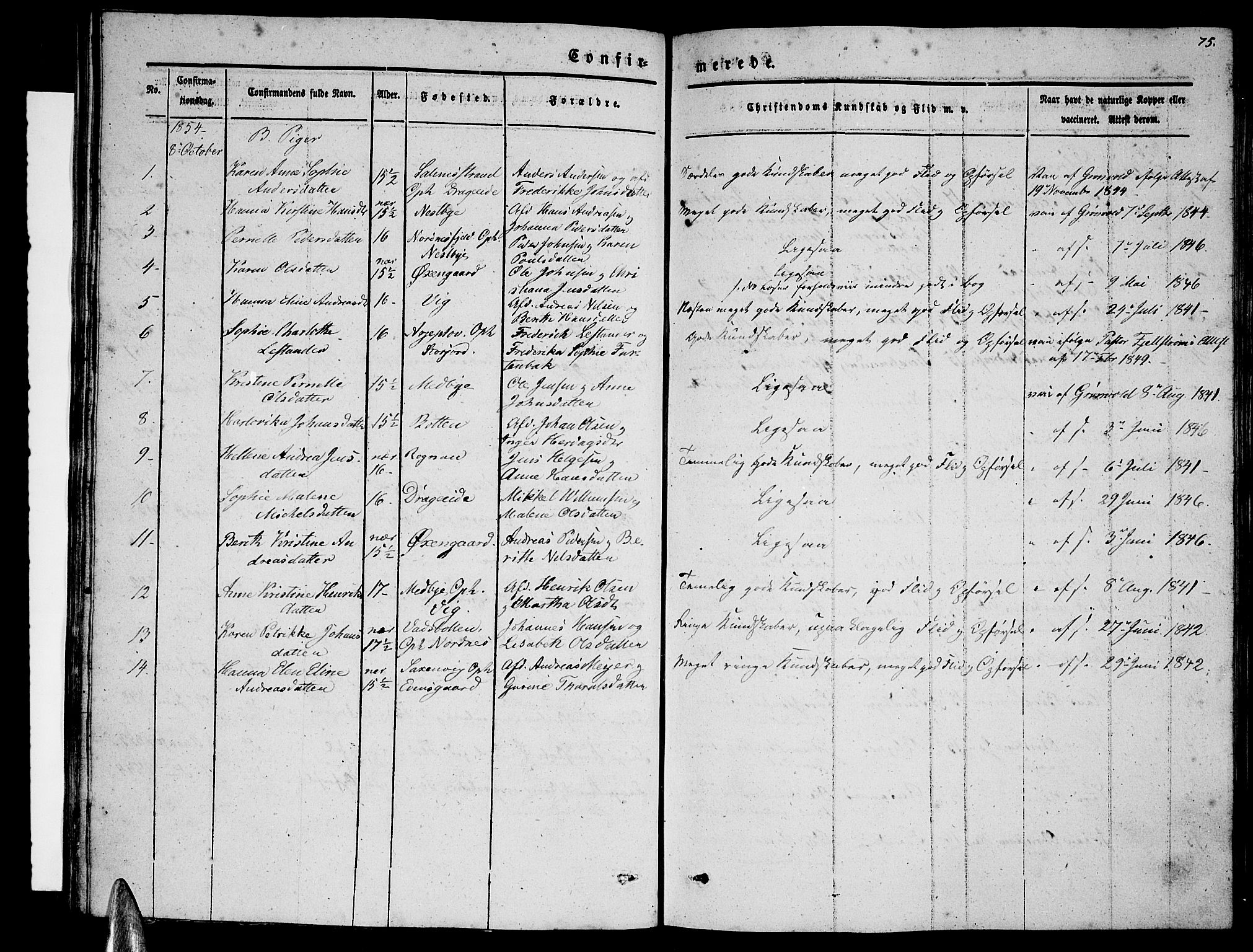 Ministerialprotokoller, klokkerbøker og fødselsregistre - Nordland, SAT/A-1459/847/L0678: Parish register (copy) no. 847C06, 1854-1870, p. 75