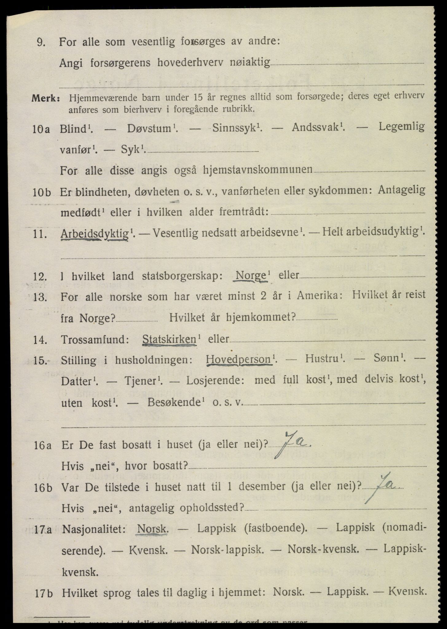 SAT, 1920 census for Sparbu, 1920, p. 1012