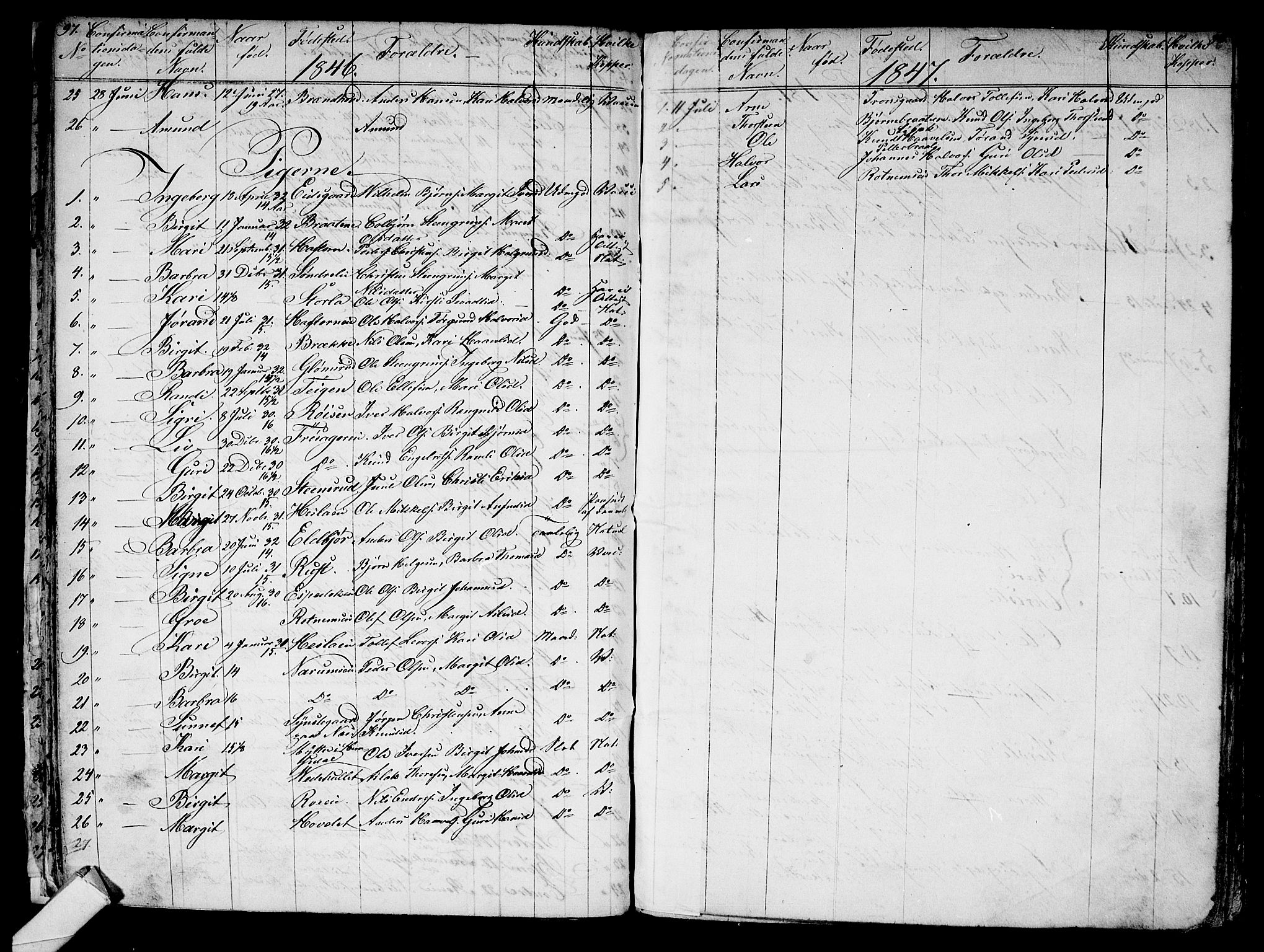 Gol kirkebøker, AV/SAKO-A-226/G/Ga/L0001: Parish register (copy) no. I 1, 1841-1860, p. 97-98