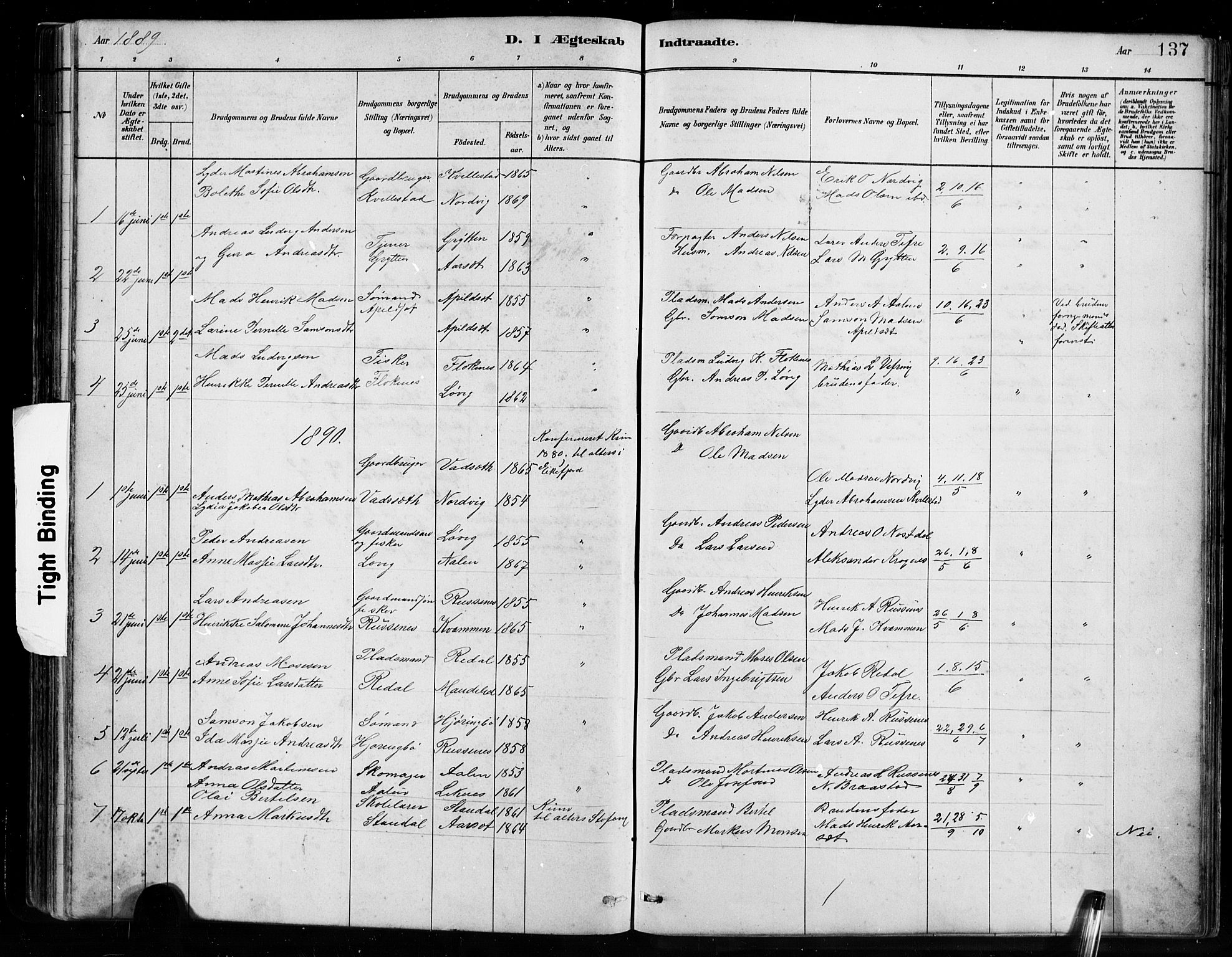 Førde sokneprestembete, SAB/A-79901/H/Hab/Habe/L0001: Parish register (copy) no. E 1, 1881-1920, p. 137