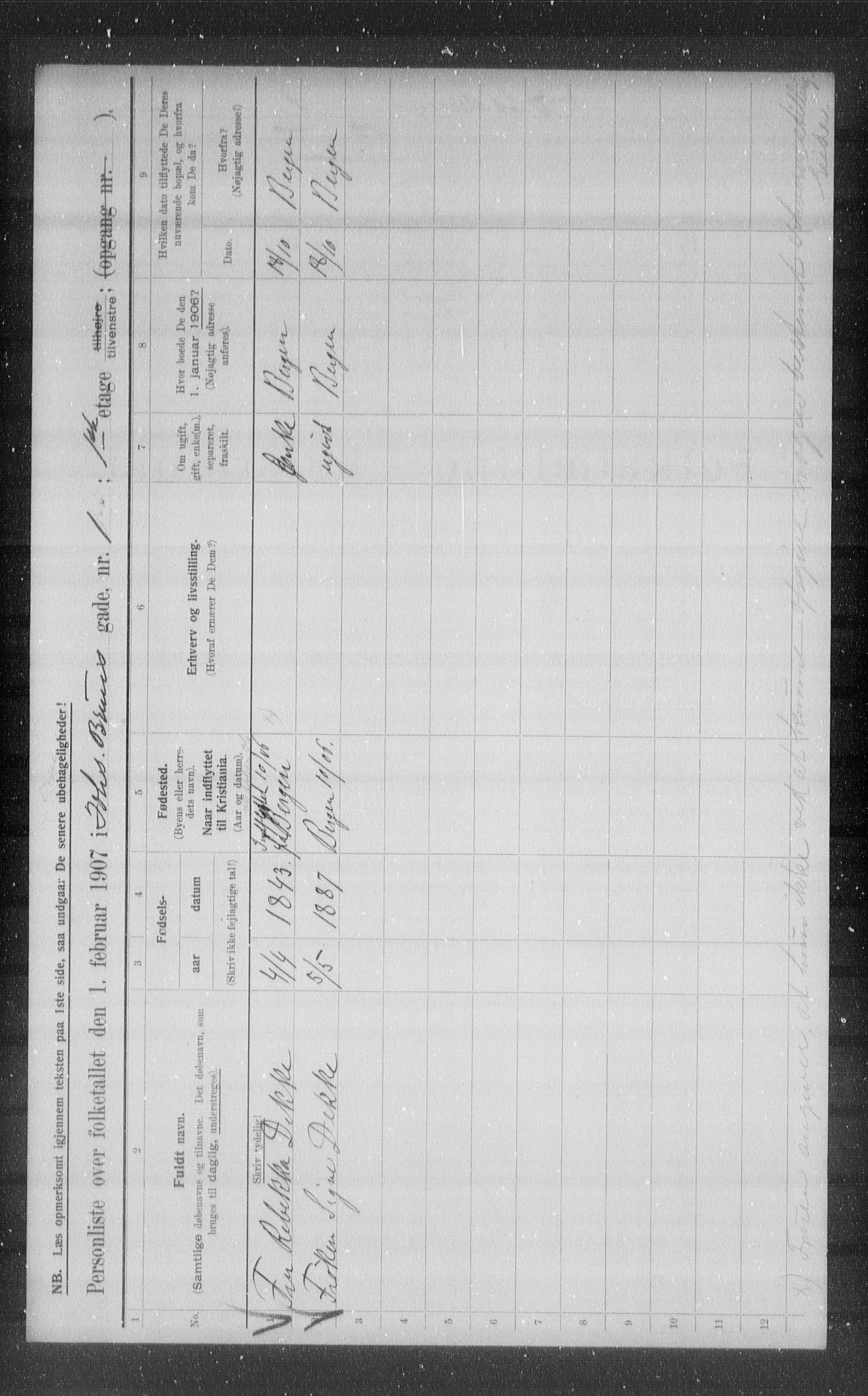 OBA, Municipal Census 1907 for Kristiania, 1907, p. 24033