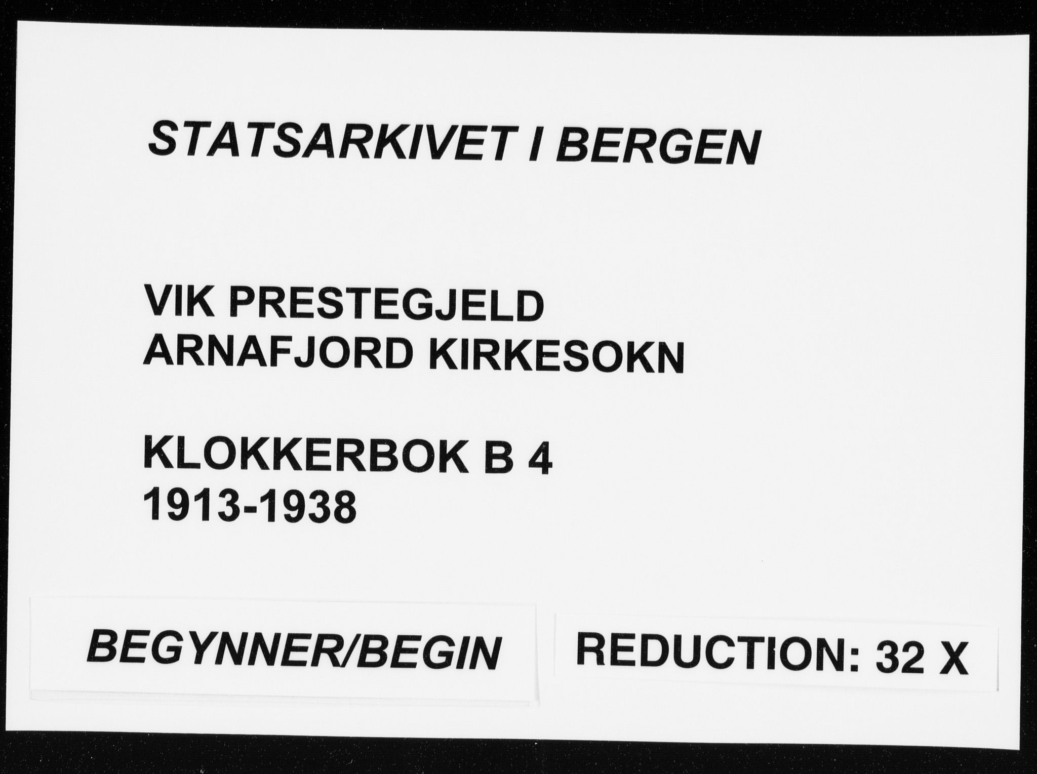 Vik sokneprestembete, AV/SAB-A-81501/H/Hab/Habb/L0004: Parish register (copy) no. B 4, 1913-1938