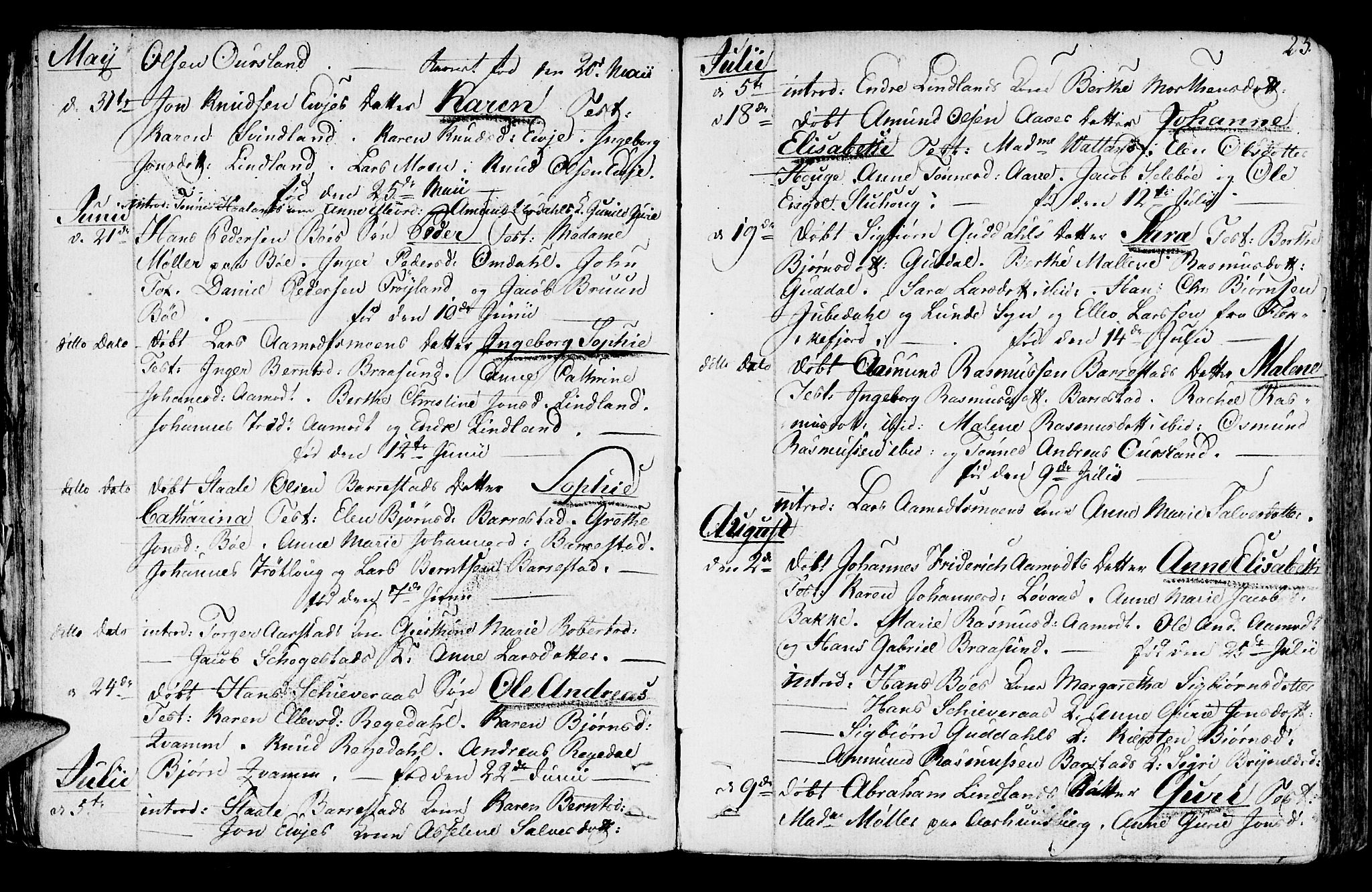 Sokndal sokneprestkontor, AV/SAST-A-101808: Parish register (official) no. A 5, 1806-1826, p. 23