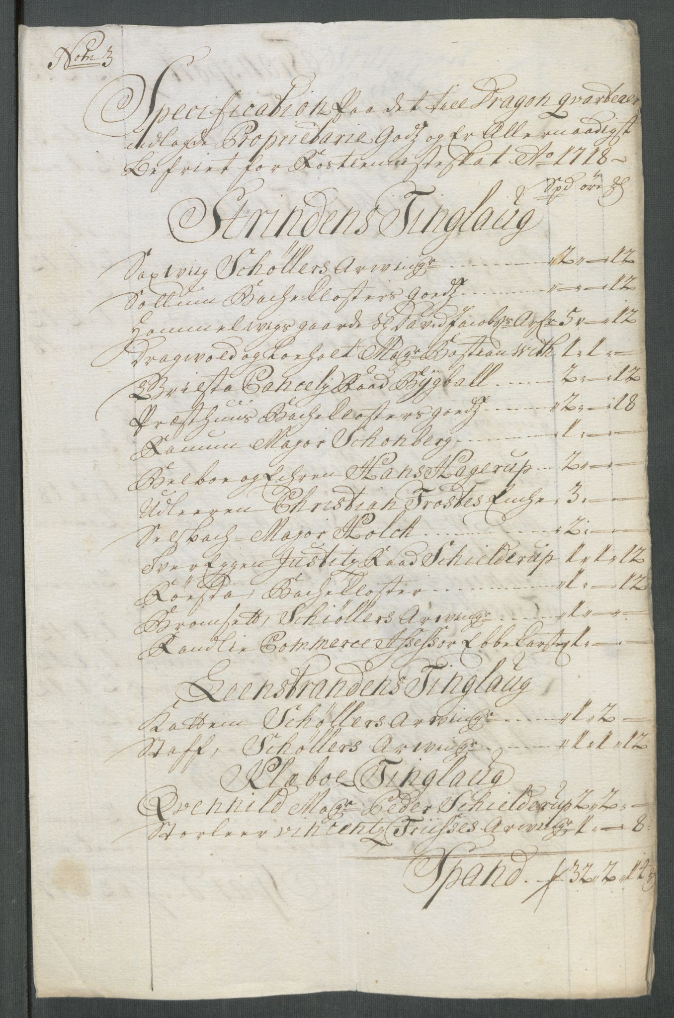 Rentekammeret inntil 1814, Reviderte regnskaper, Fogderegnskap, AV/RA-EA-4092/R61/L4116: Fogderegnskap Strinda og Selbu, 1717-1718, p. 352