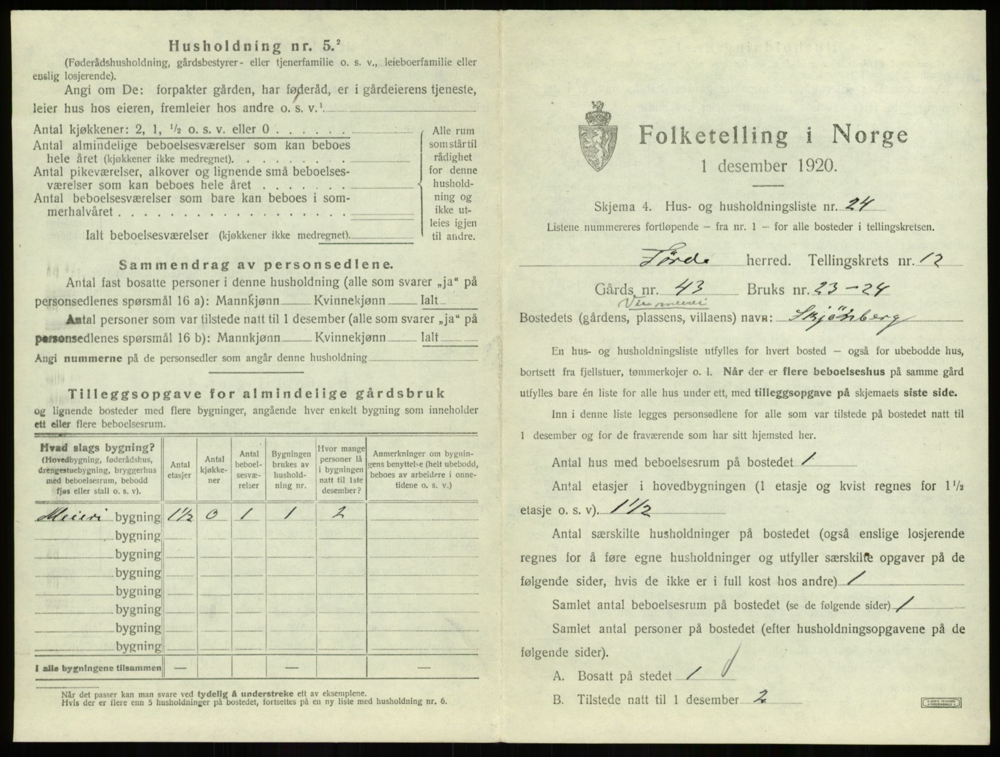 SAB, 1920 census for Førde, 1920, p. 676