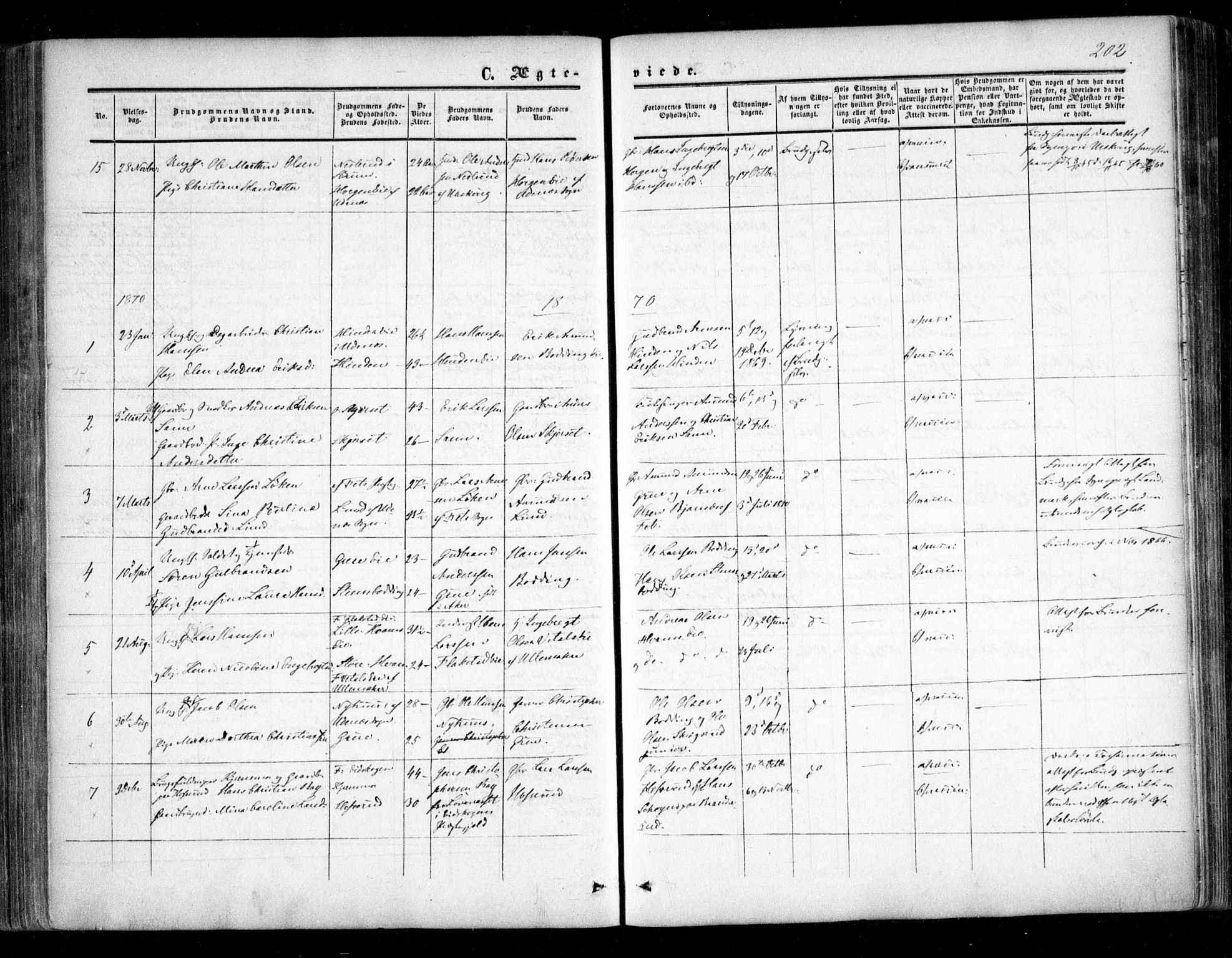 Nes prestekontor Kirkebøker, SAO/A-10410/F/Fc/L0001: Parish register (official) no. III 1, 1859-1882, p. 202