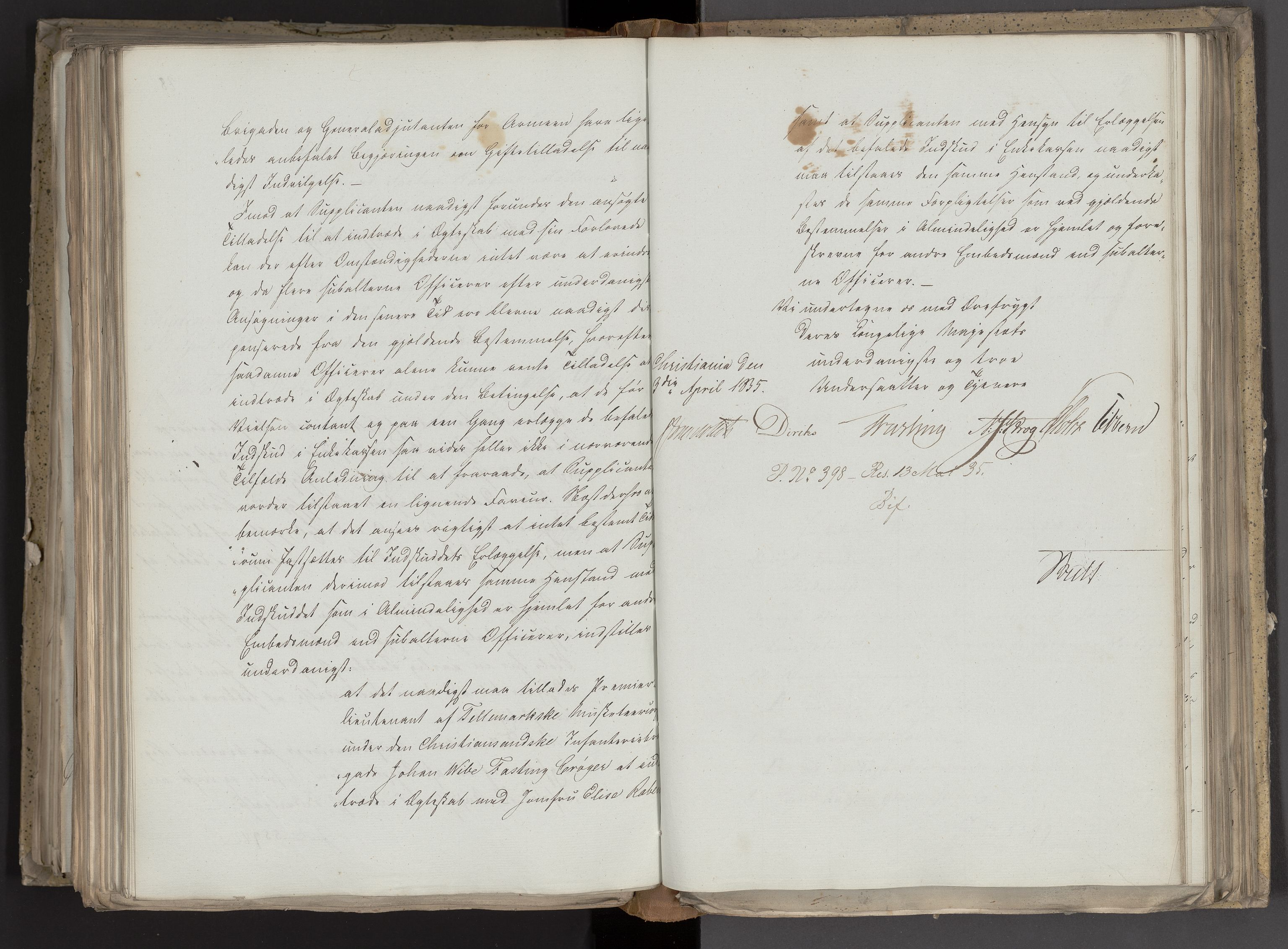 Statsrådsavdelingen i Stockholm, AV/RA-S-1003/D/Da/L0098: Regjeringsinnstillinger nr. 5461-5649, 1835