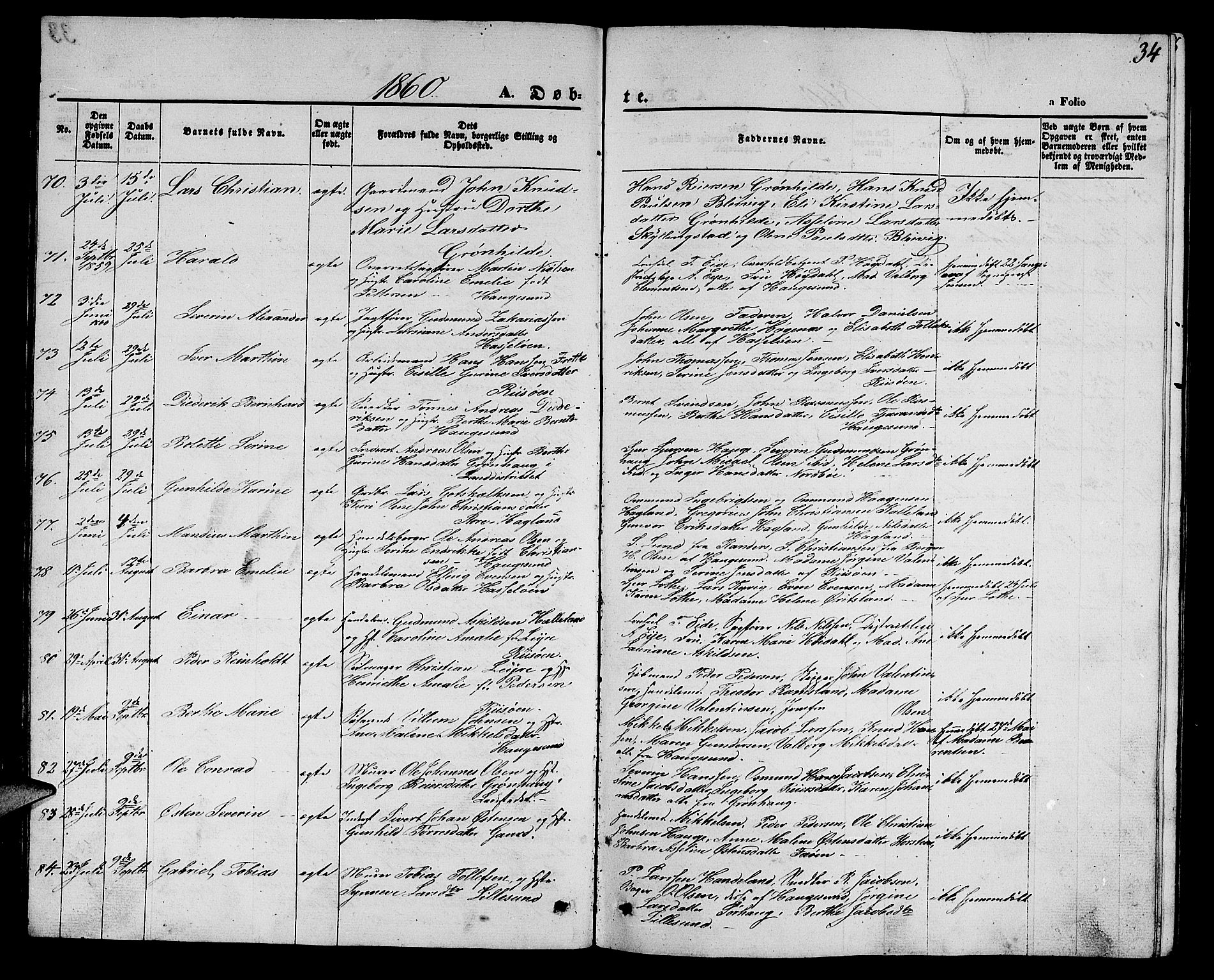 Torvastad sokneprestkontor, AV/SAST-A -101857/H/Ha/Hab/L0006: Parish register (copy) no. B 6, 1858-1867, p. 34