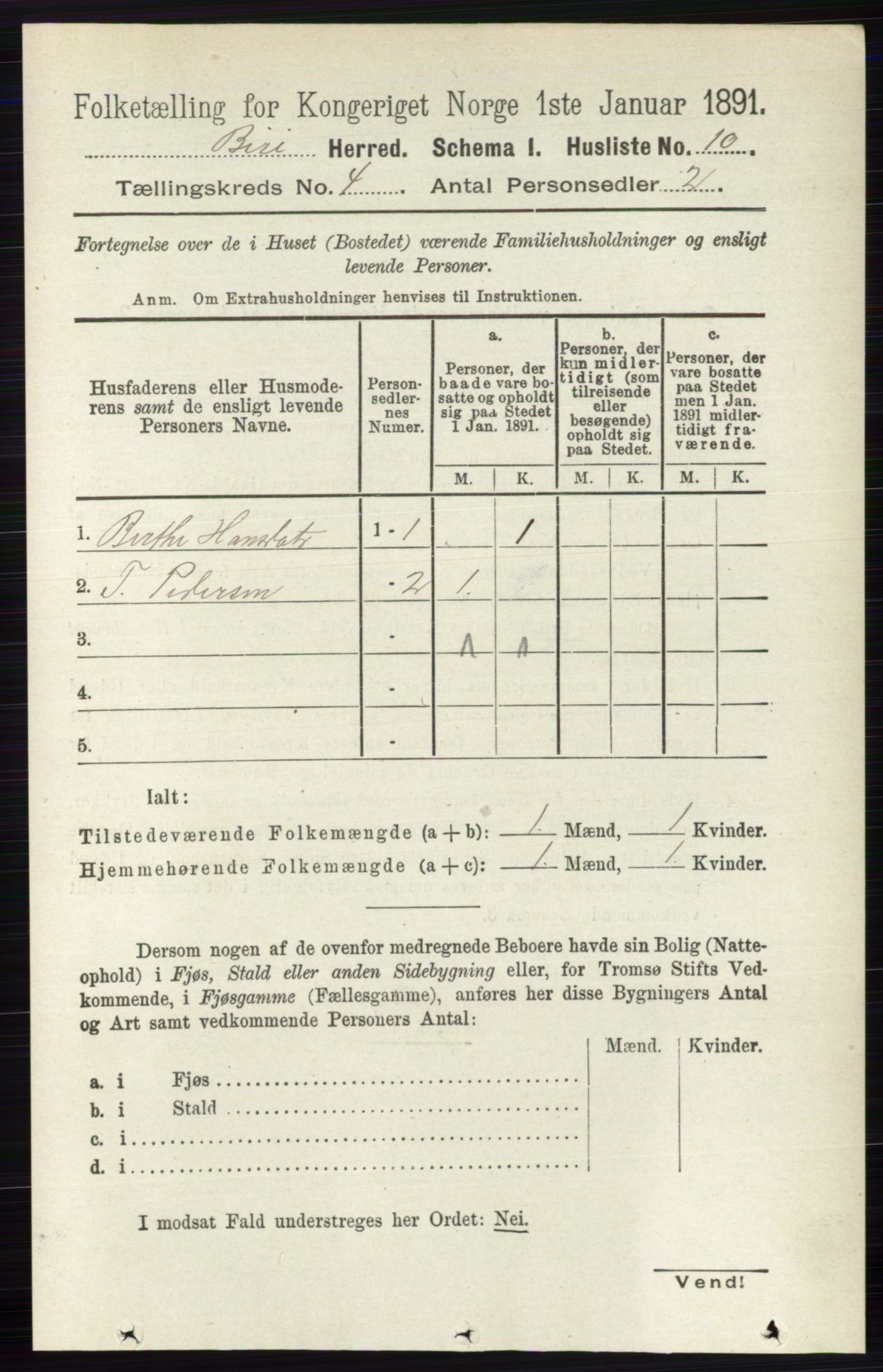 RA, 1891 census for 0525 Biri, 1891, p. 1337